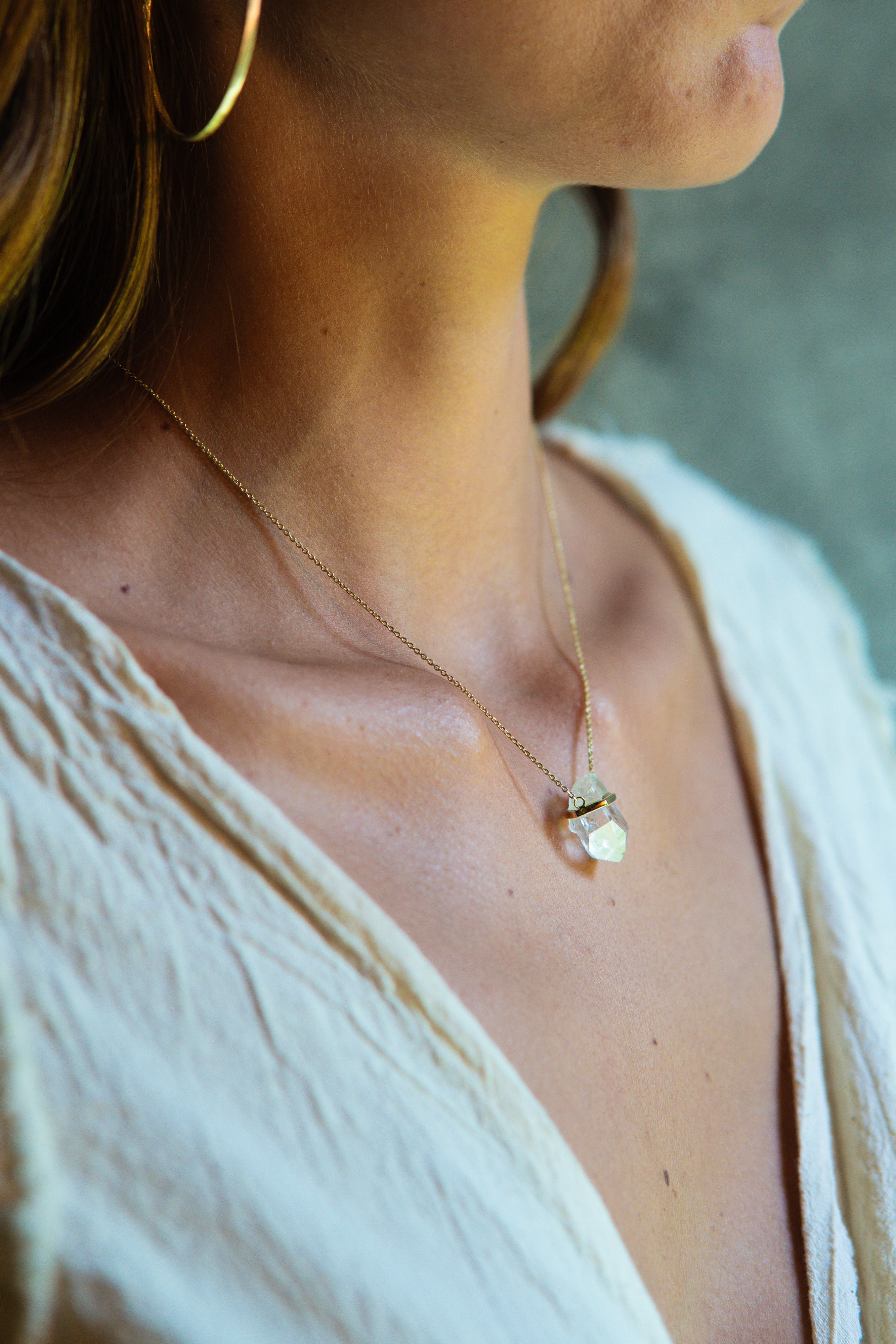 Clear Quartz Point Mini Amulet - Raw