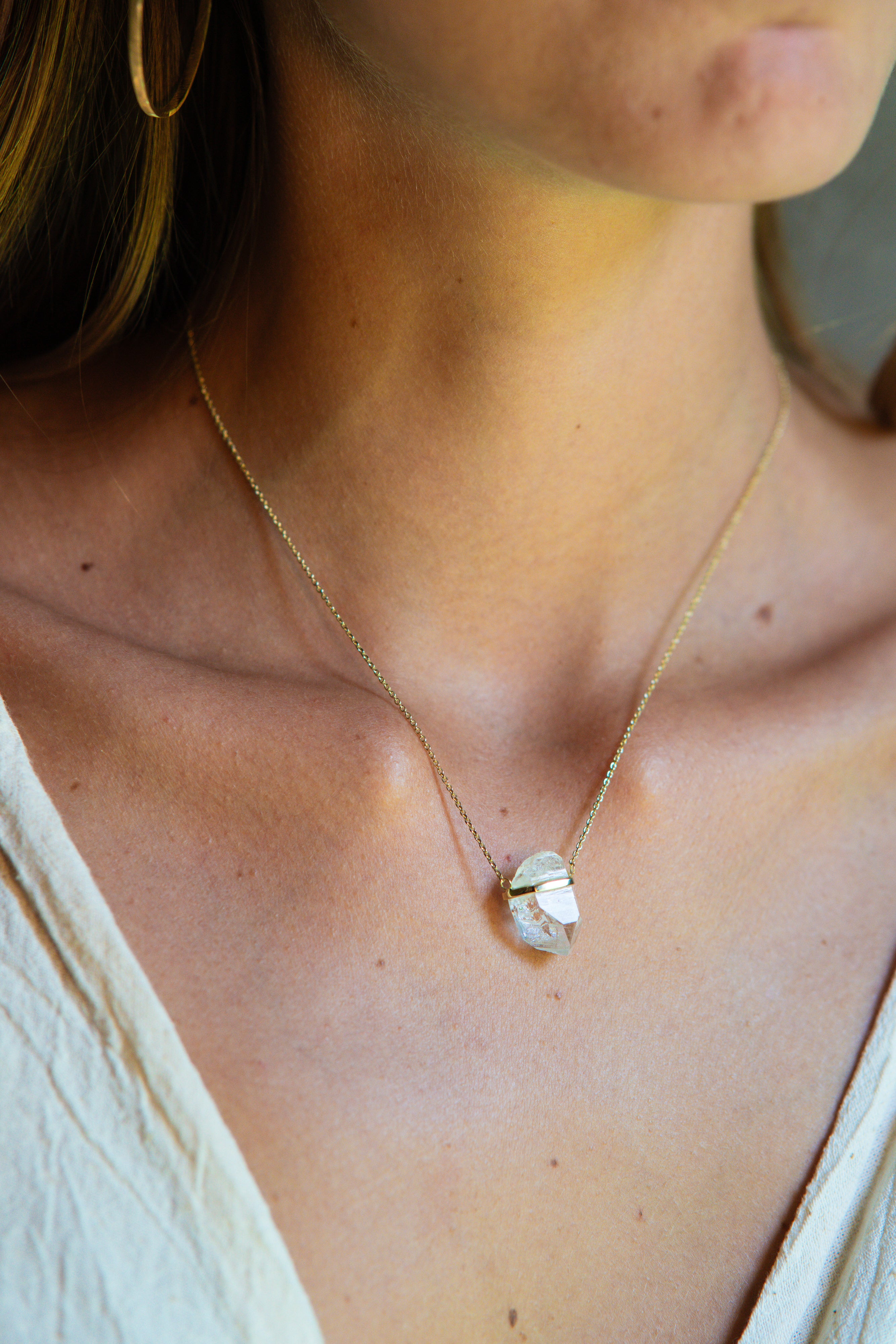 Clear Quartz Point Mini Amulet - Raw