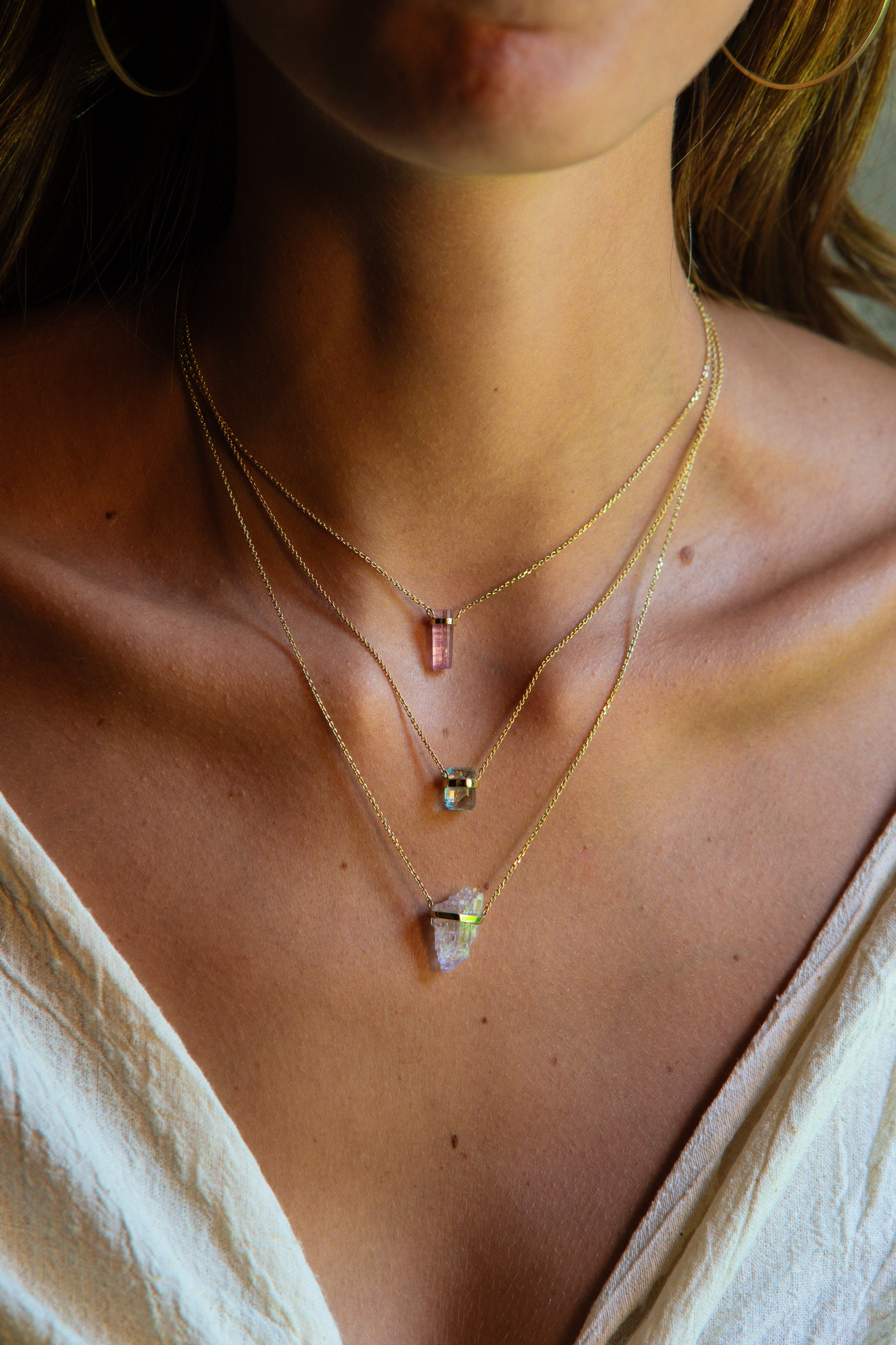 Pink Tourmaline Mini Amulet - Raw