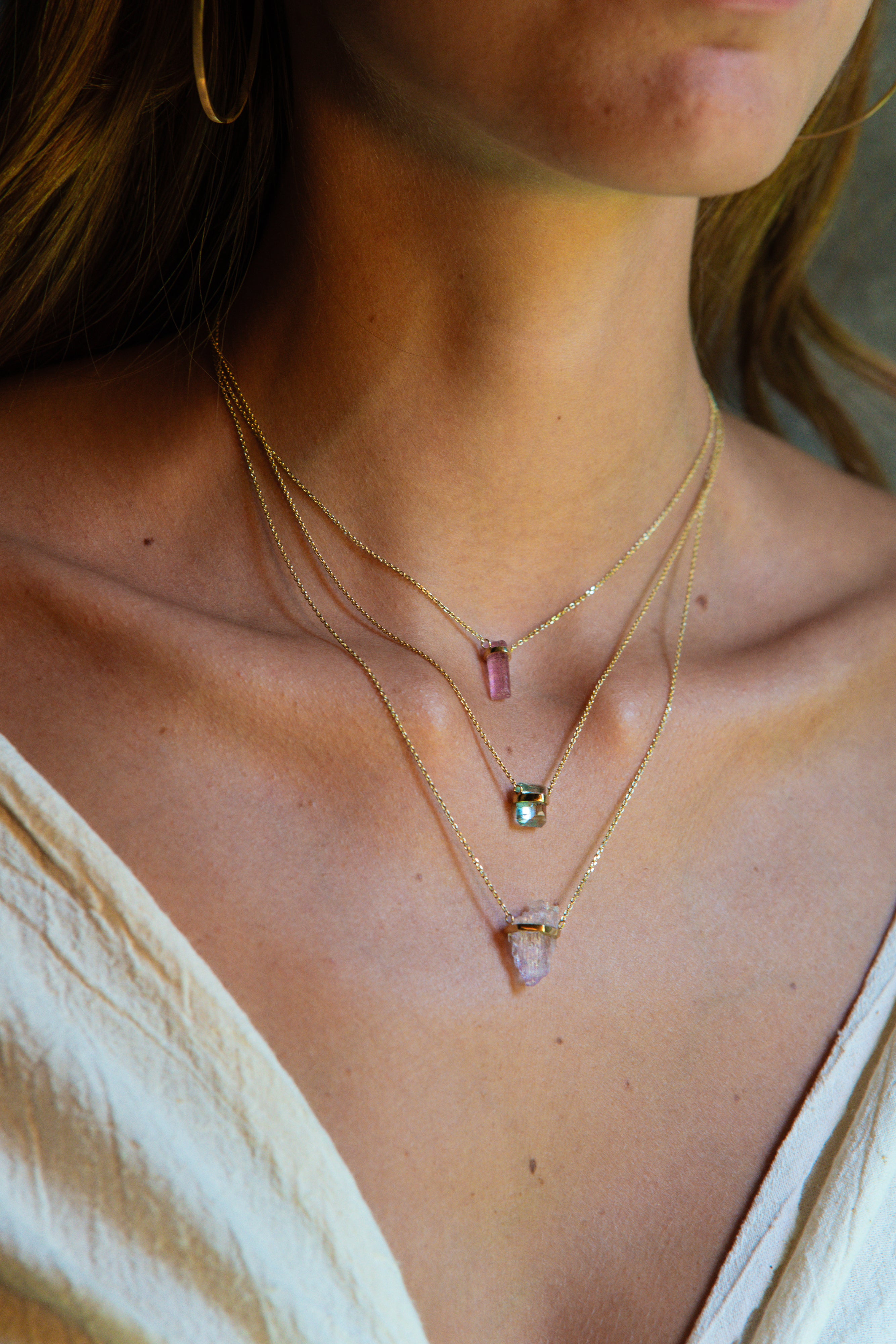 Green Tourmaline Mini Amulet - Cut