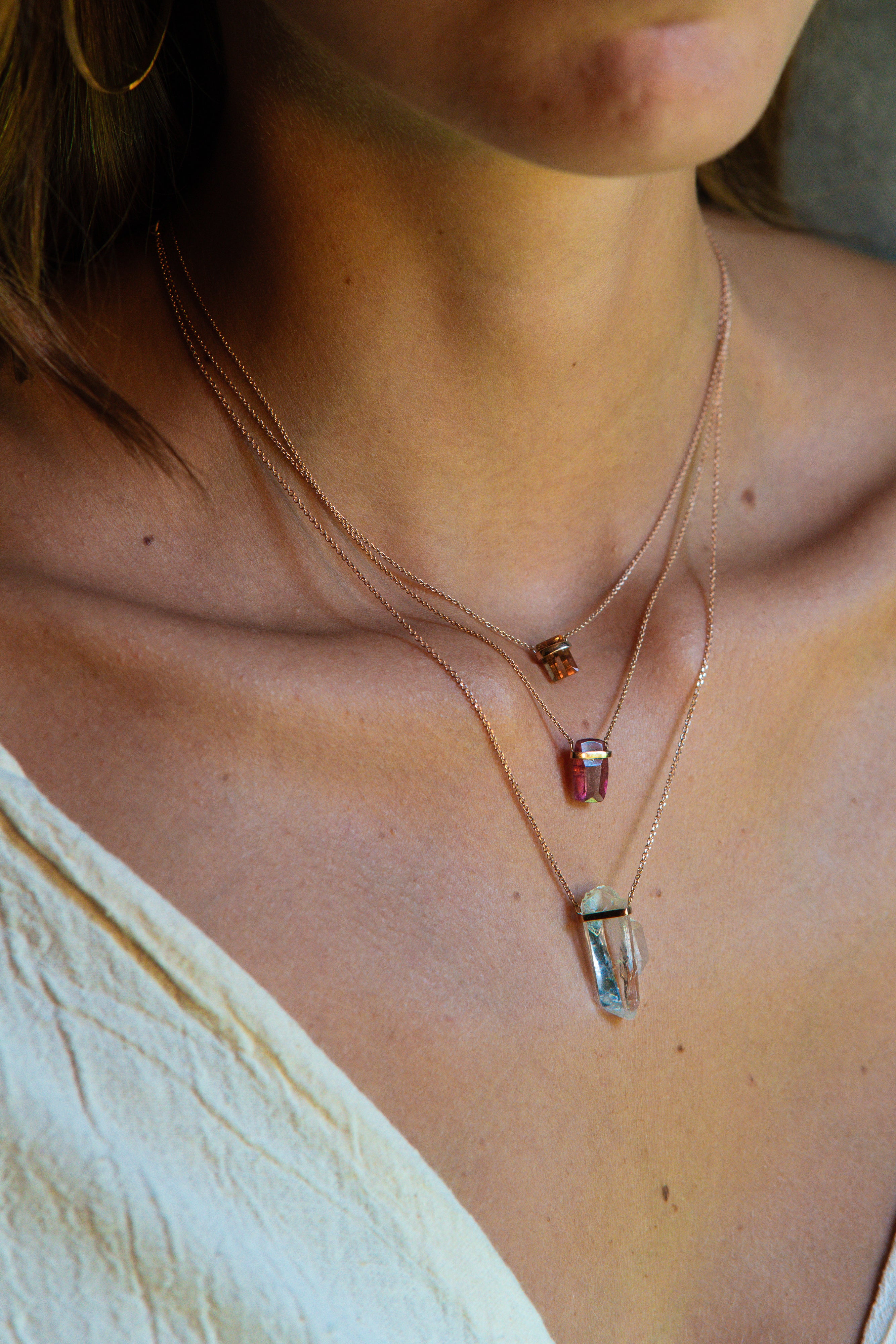 Clear Quartz Point Mini Amulet - Raw