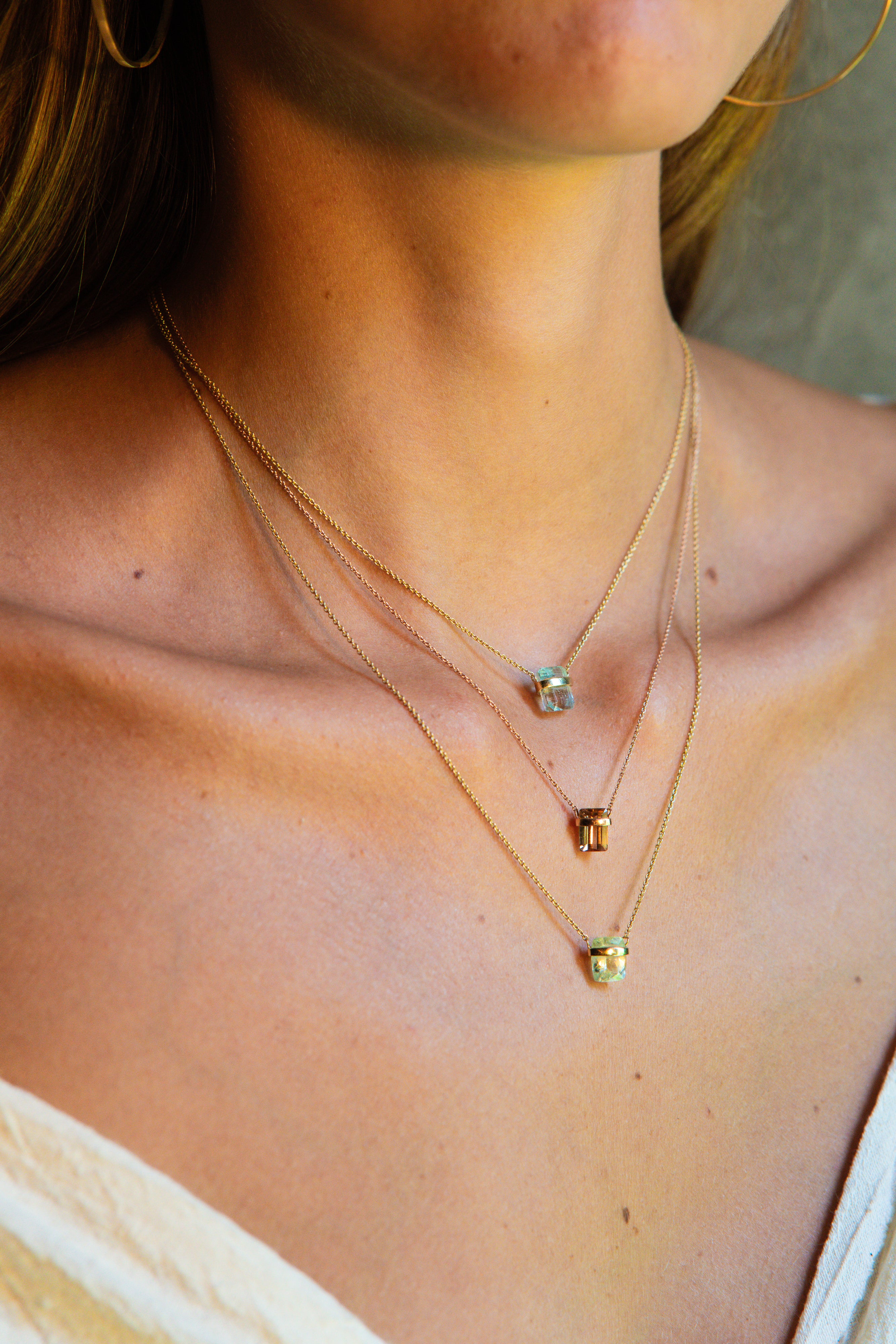 Green Tourmaline Mini Amulet - Cut