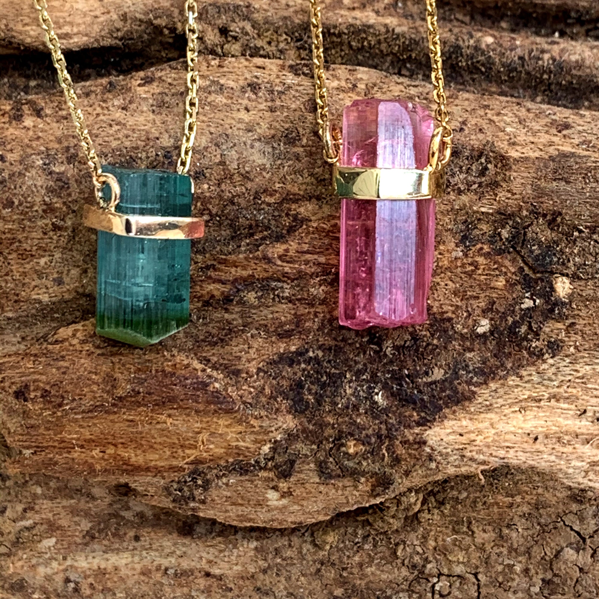 Green Tourmaline Mini Amulet - Raw