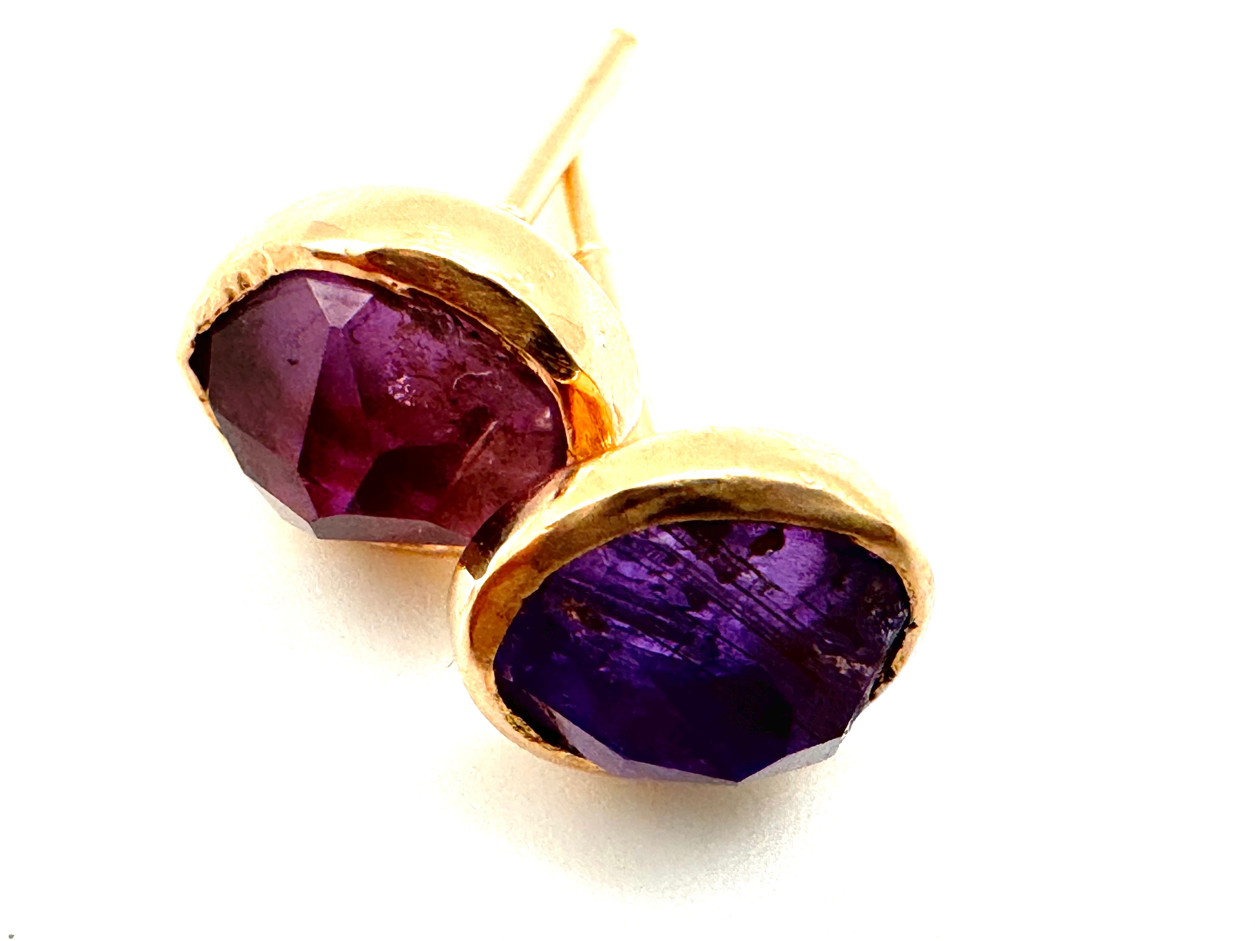 Classic Organic Pink Tourmaline Star Earrings-Y14k