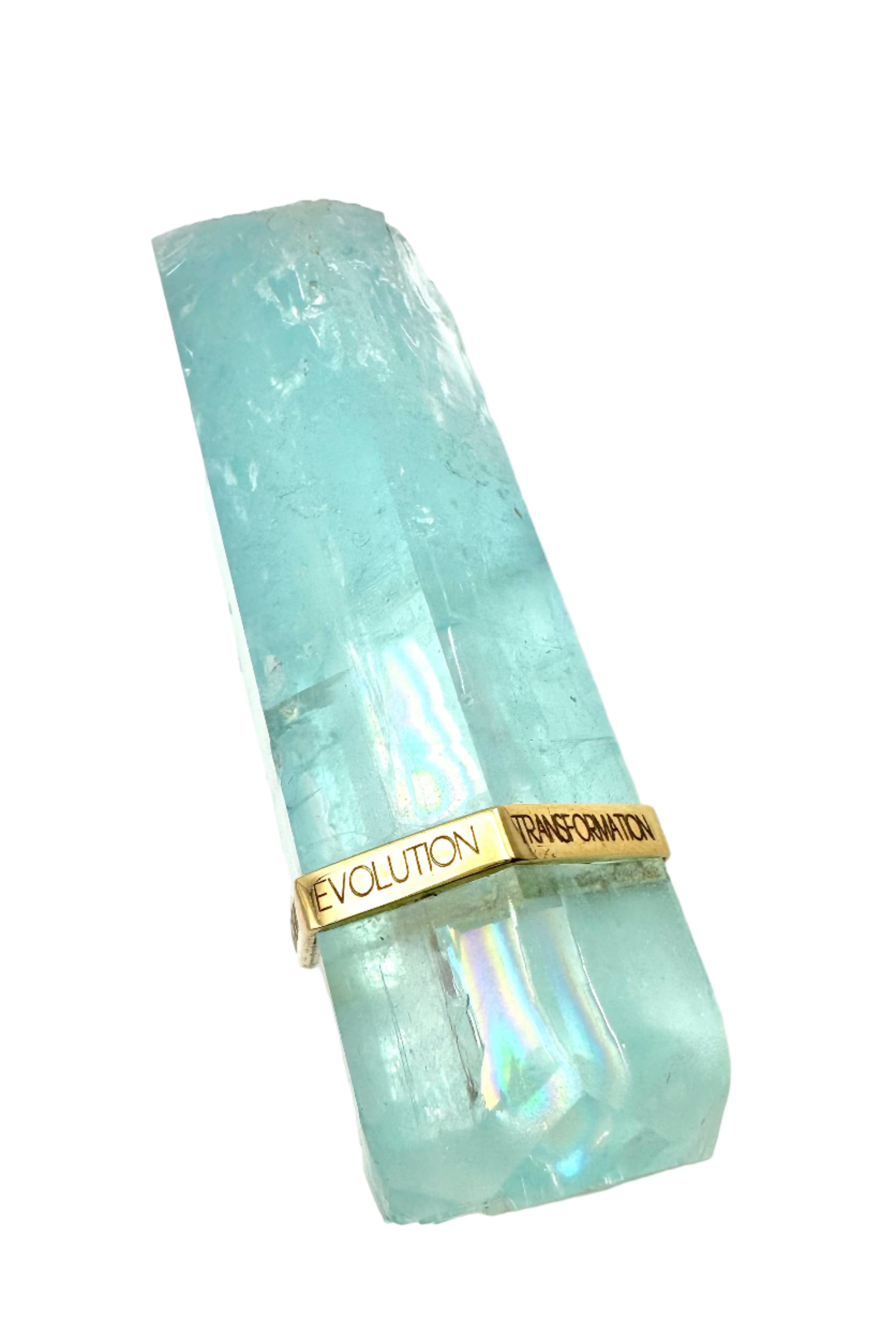 Meditation Raw Aquamarine Single Band -Y14k