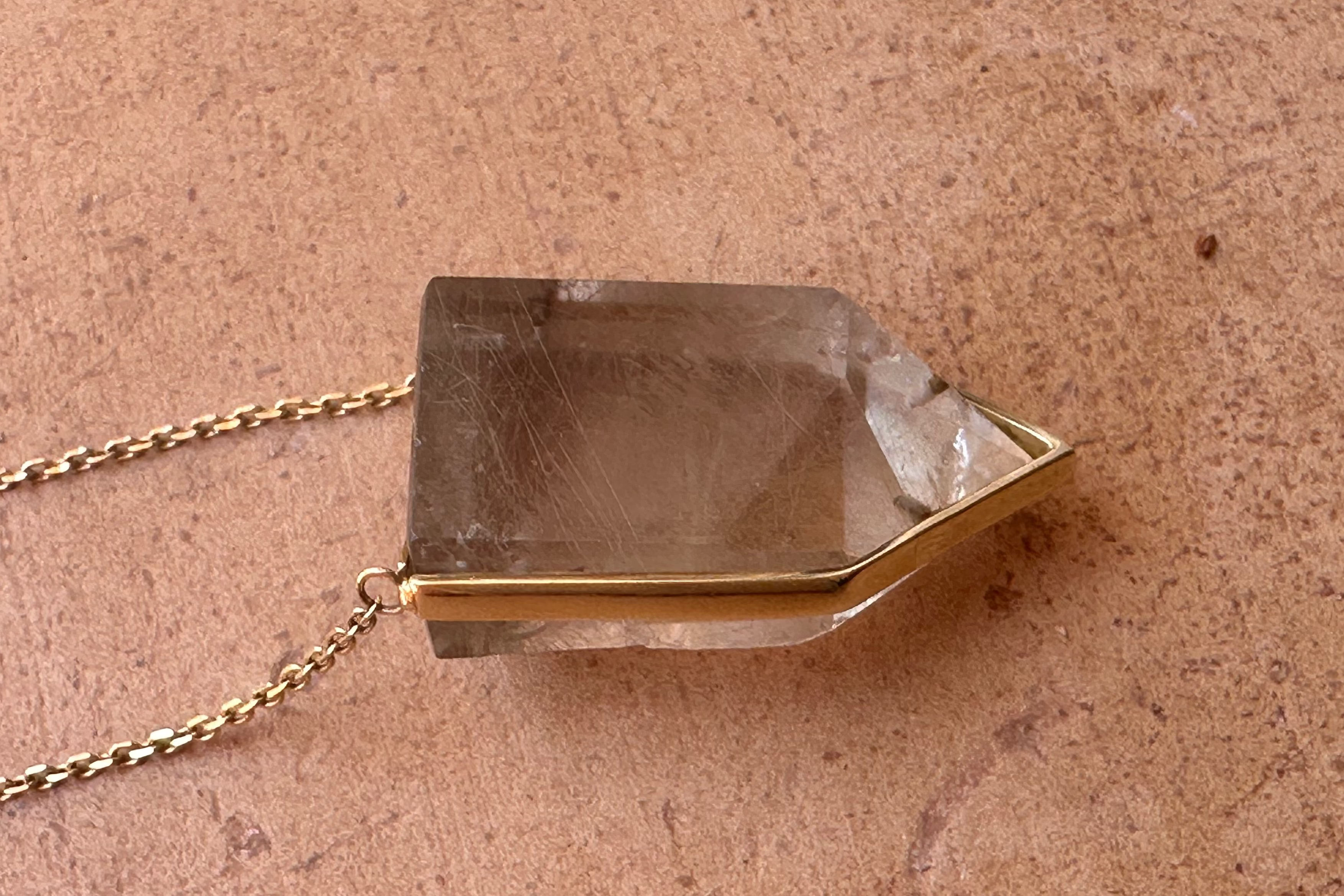 Rutilated Quartz Compas Amulet - Raw