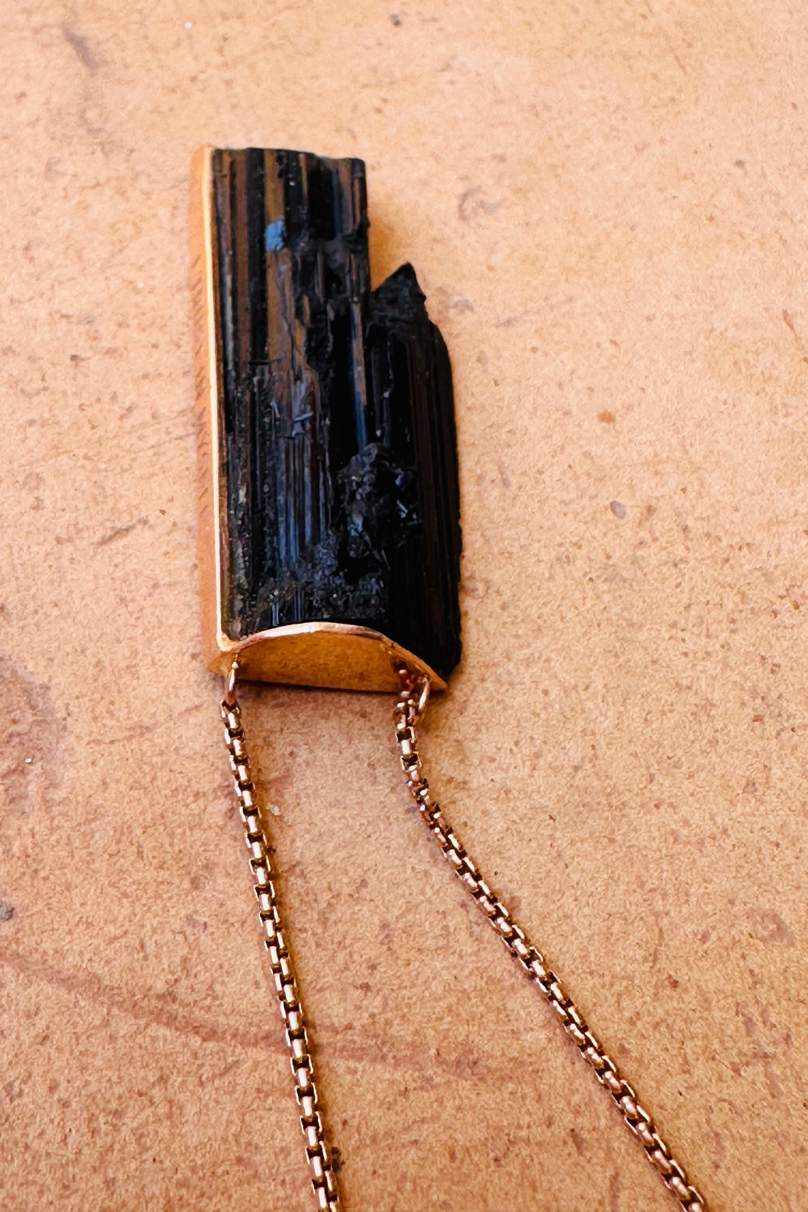 Black Tourmaline Amulet - Raw