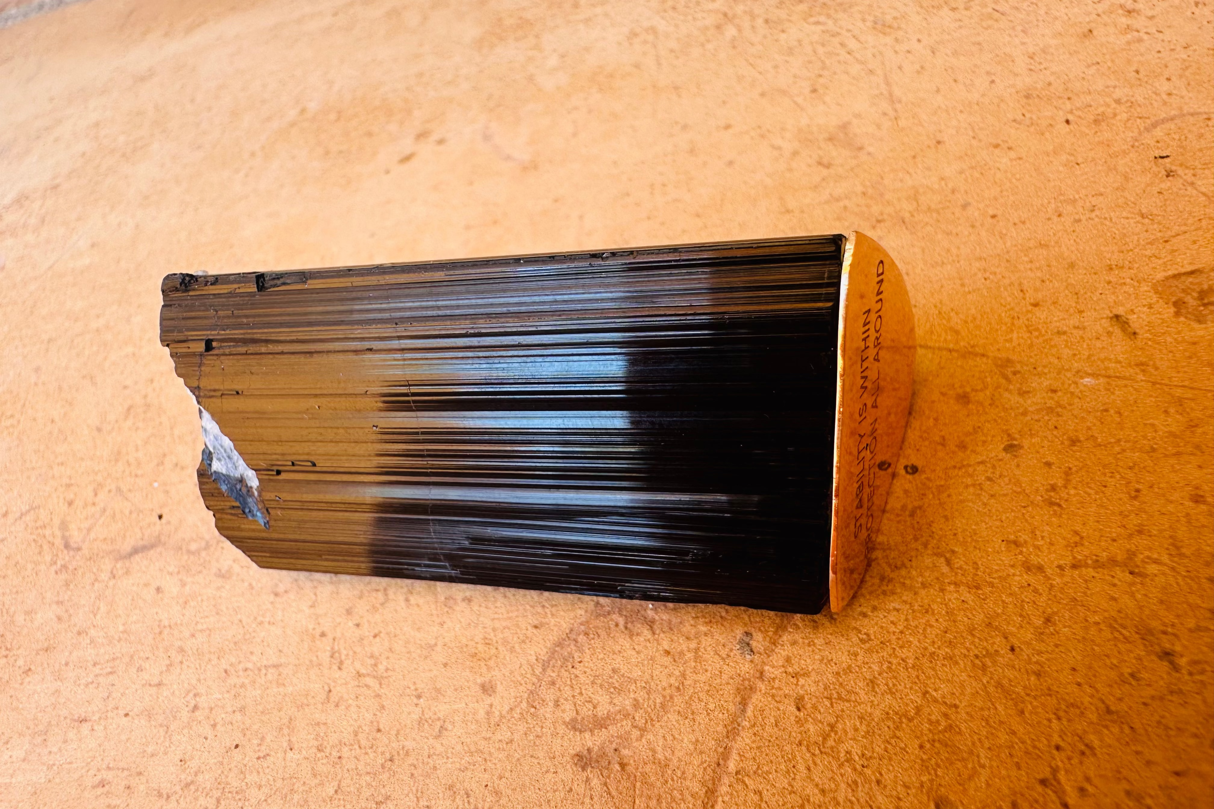 Black Tourmaline Top Meditation Stone - Raw