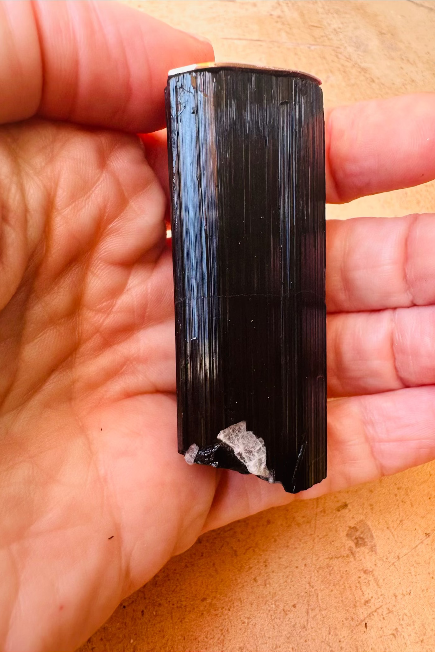 Black Tourmaline Top Meditation Stone - Raw
