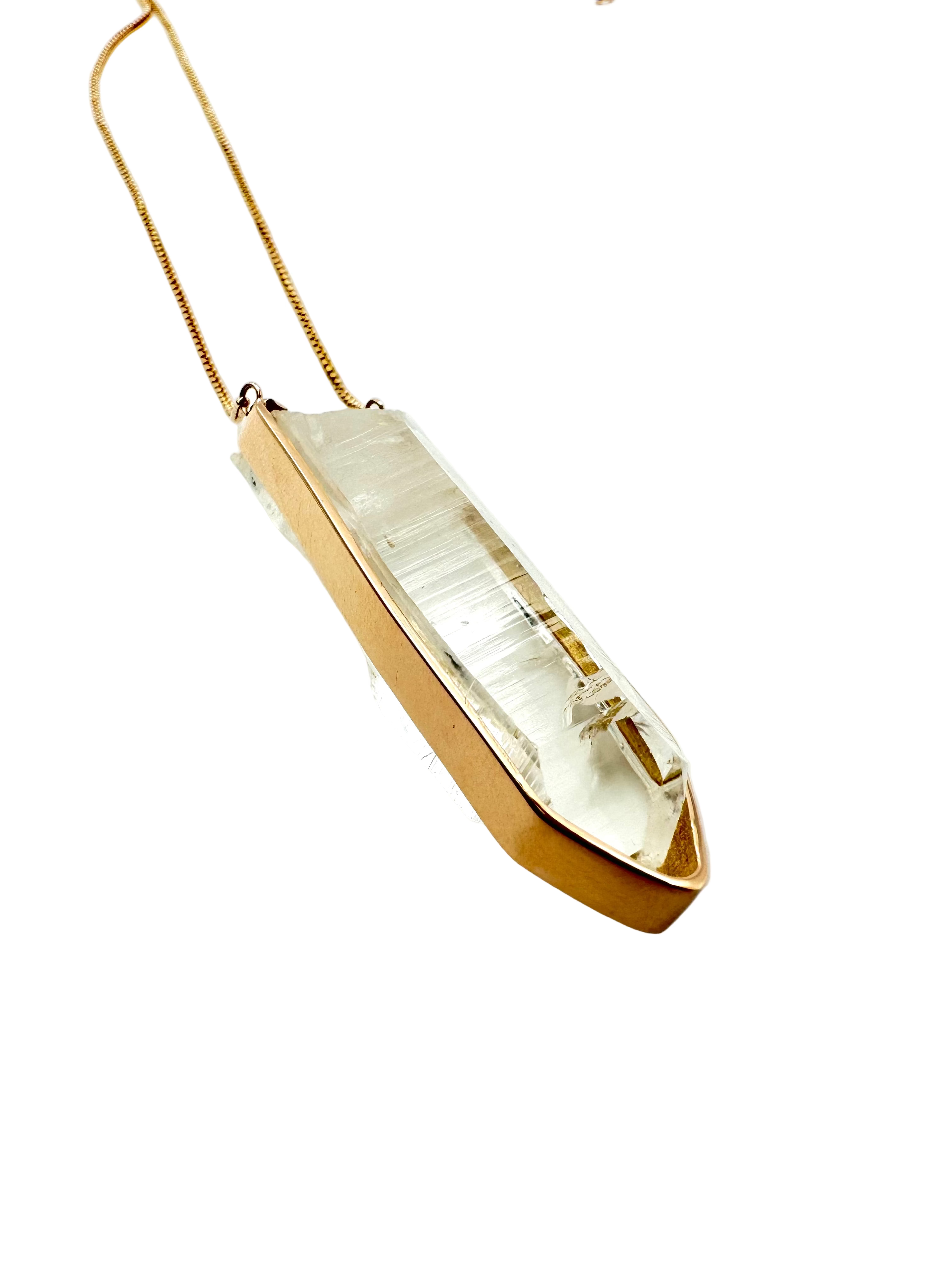 Clear Quartz Compass Amulet - Raw