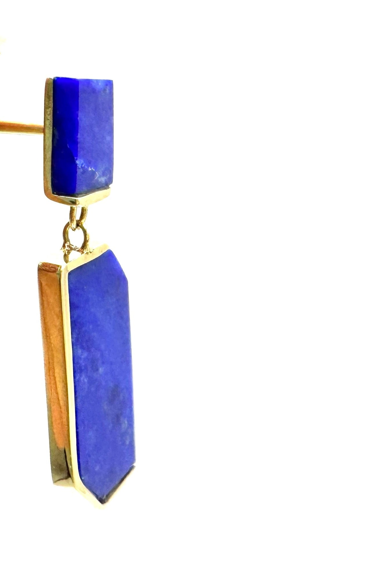 Lapis Lazuli Lateral Earrings - Cut