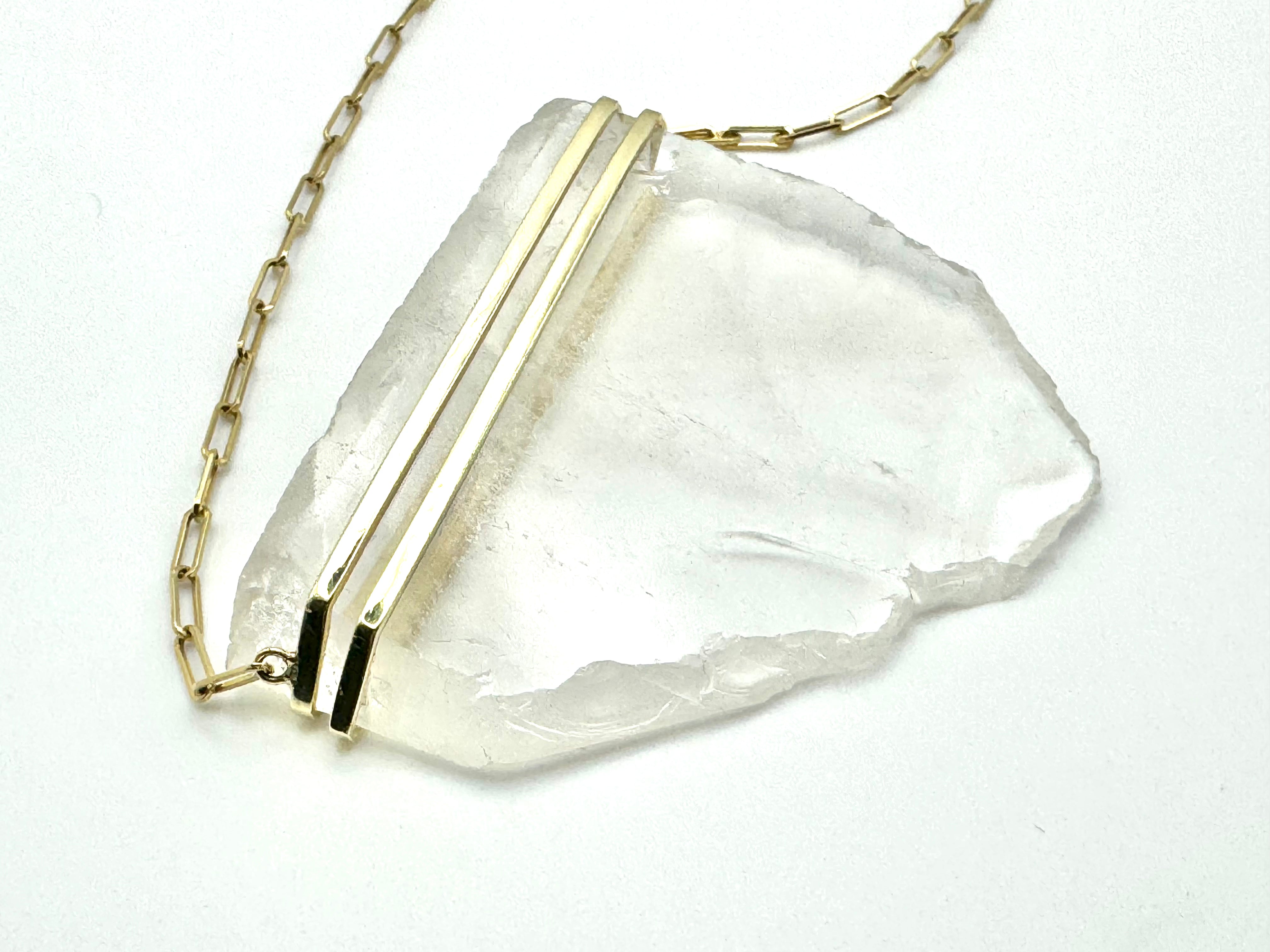 Clear Quartz Double Amulet - Raw