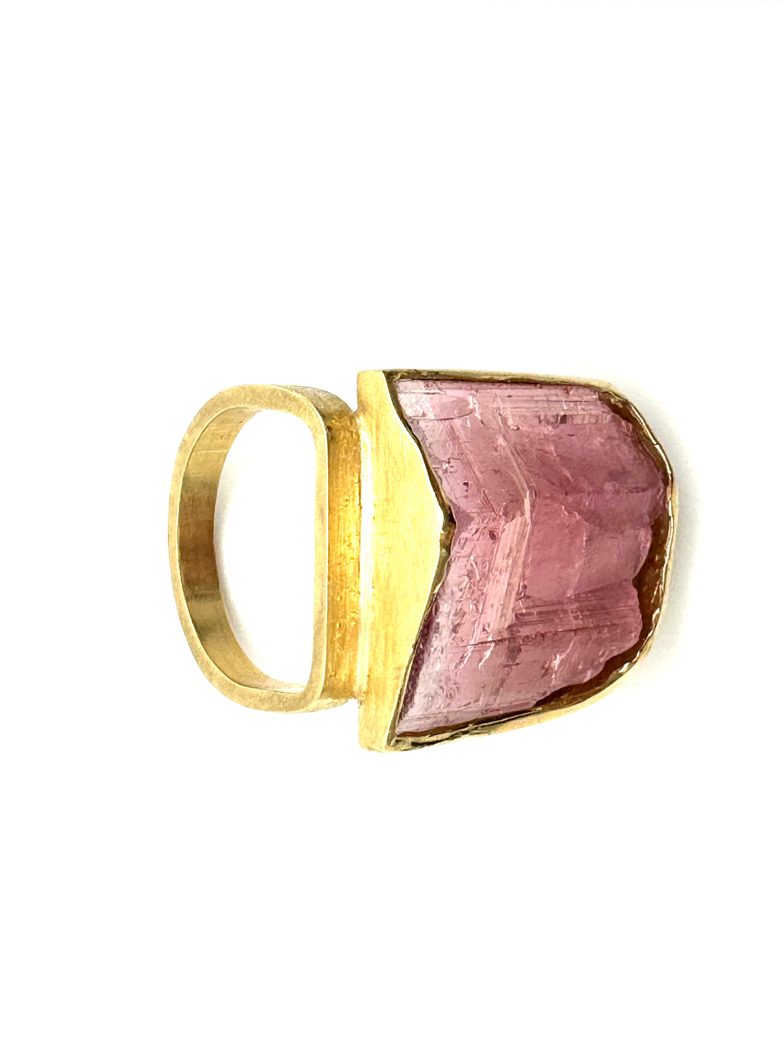 Pink Tourmaline Top Ring - Raw