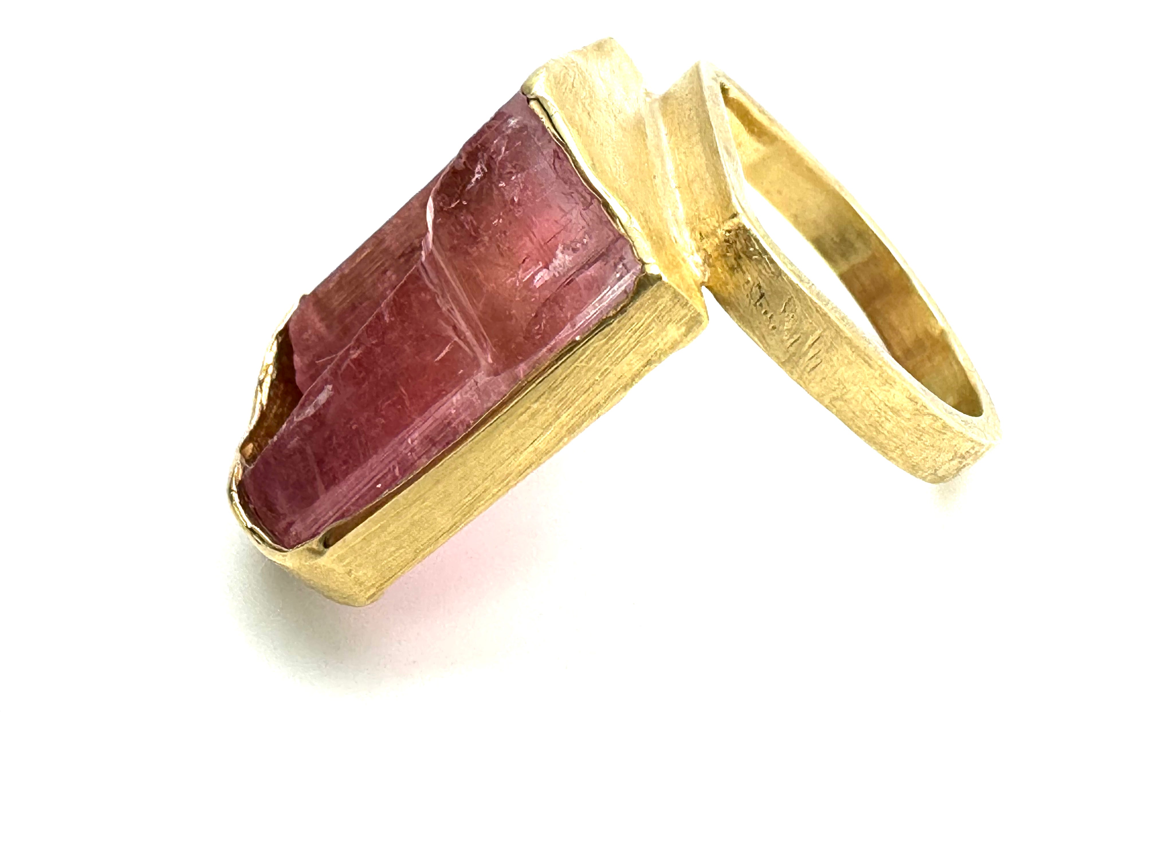 Pink Tourmaline Top Ring - Raw