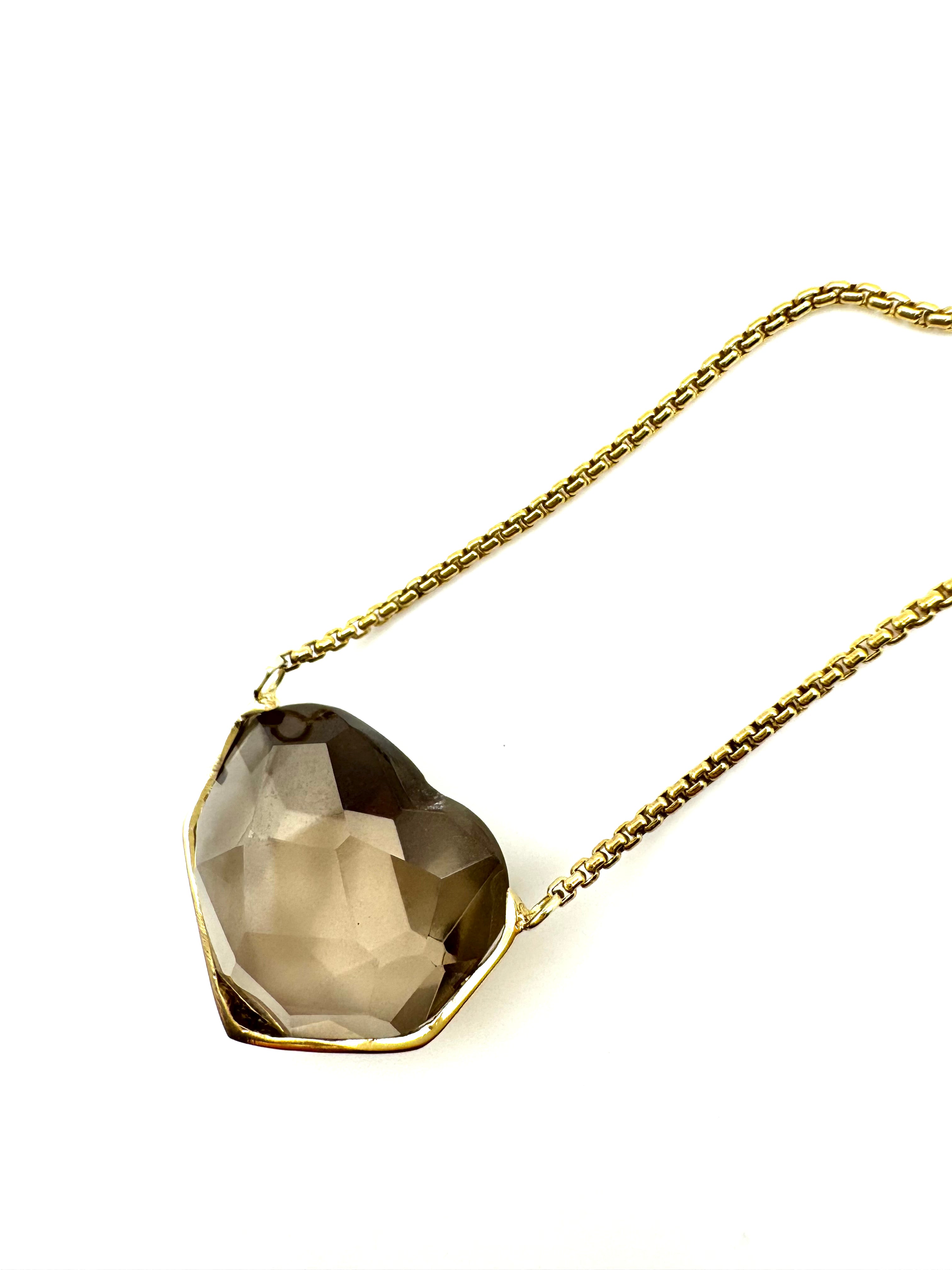 Smoky Quartz Wrap Amulet - Cut