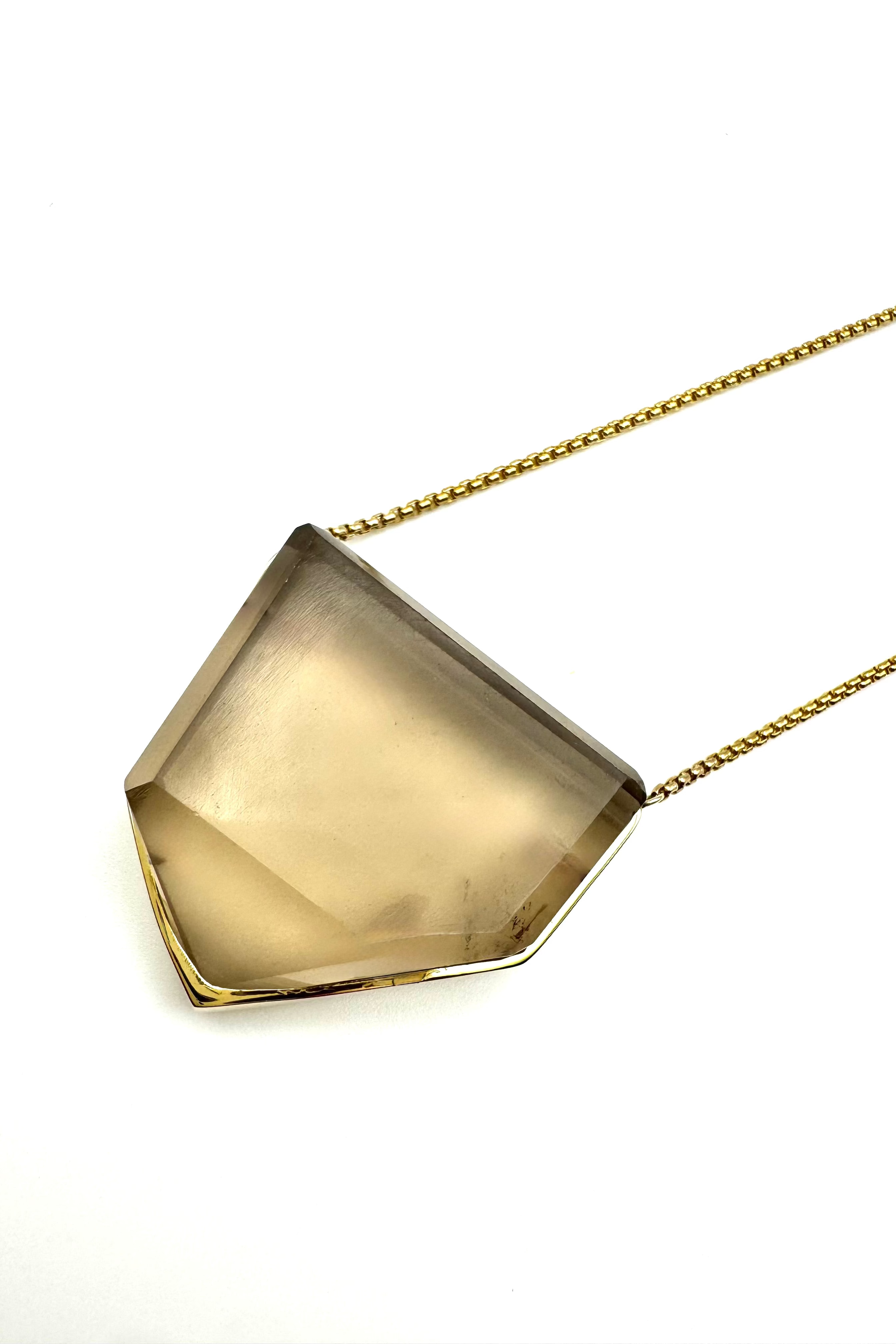 Smoky Quartz Wrap Amulet - Cut