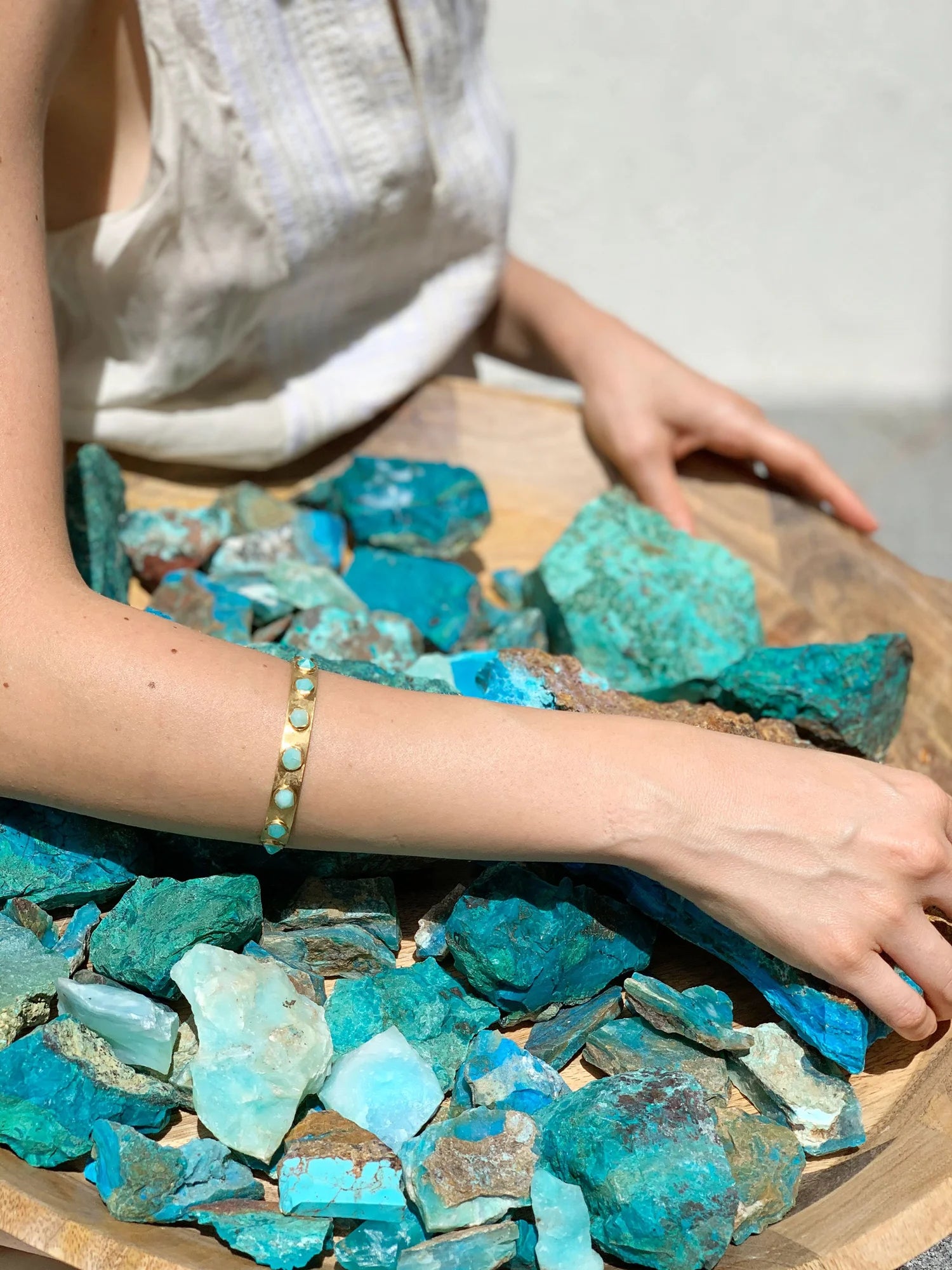 Nectar Cut Blue Opal Star Bracelet-Y18K