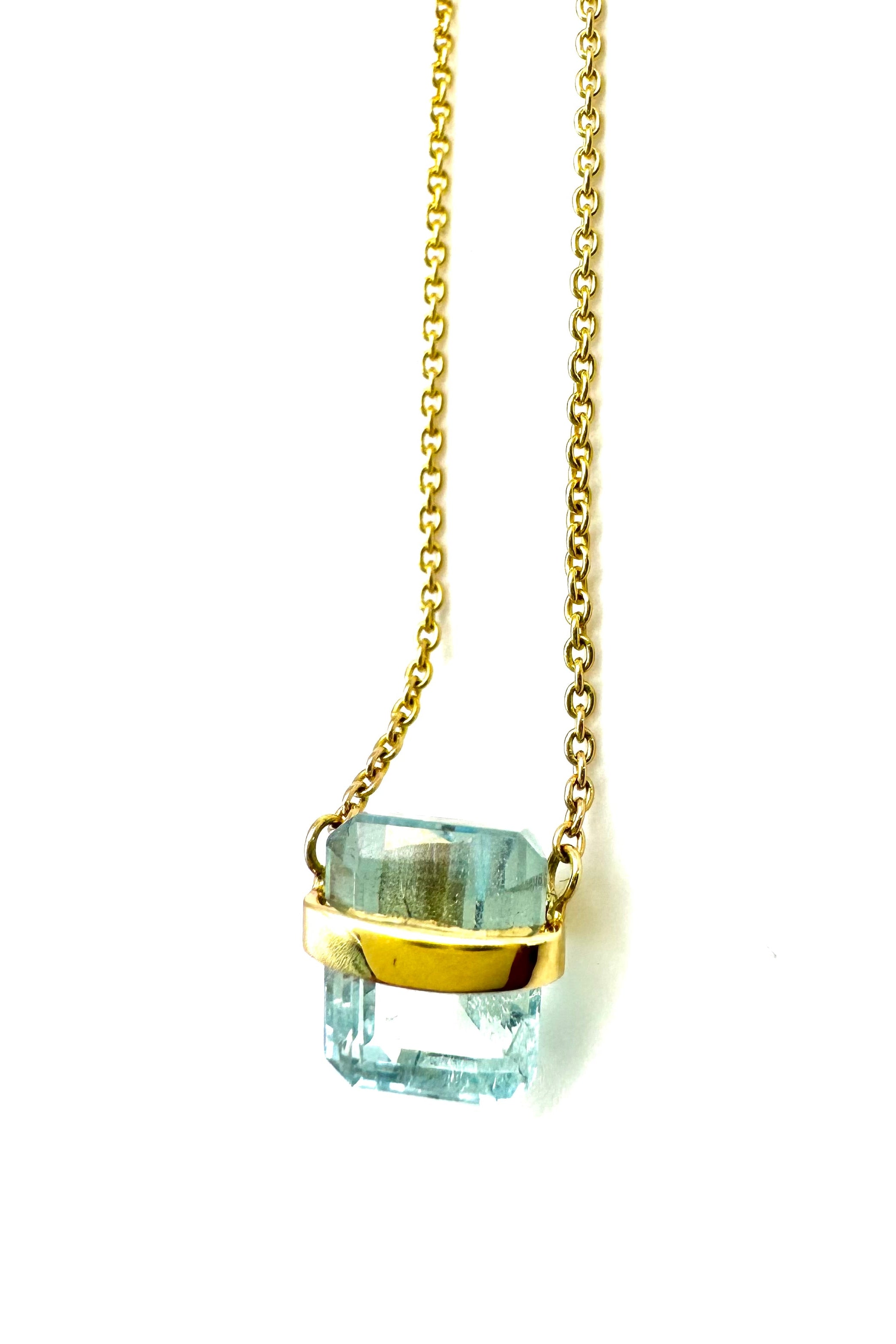 Aquamarine Mini Amulet - Cut