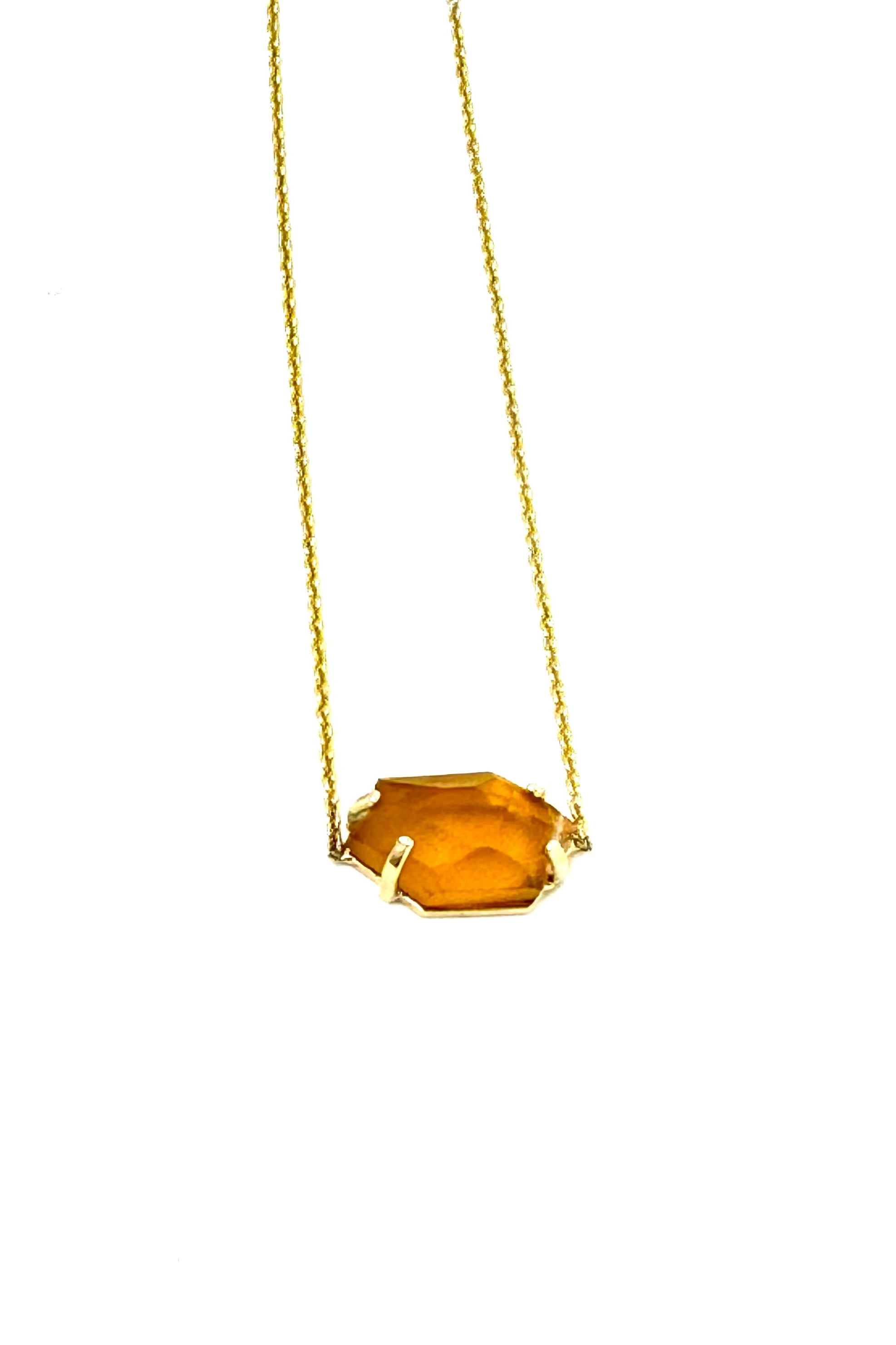 Classic Cut Citrine Trinket Mini Amulet