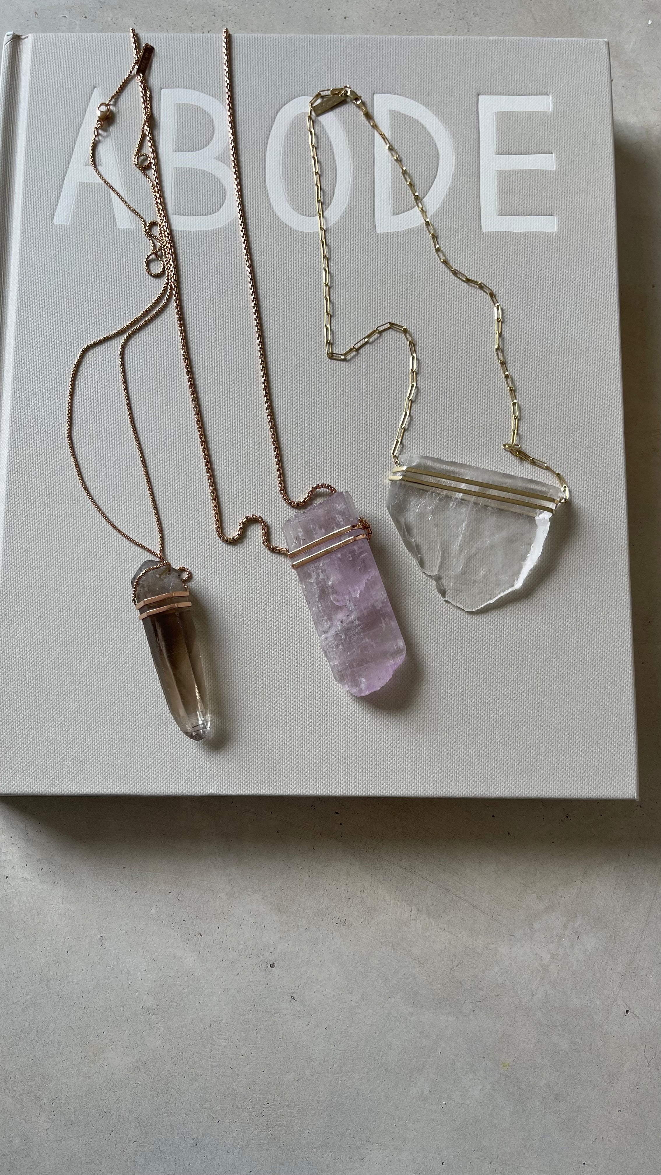 Classic Raw Clear Quartz Double Amulet-Y14k