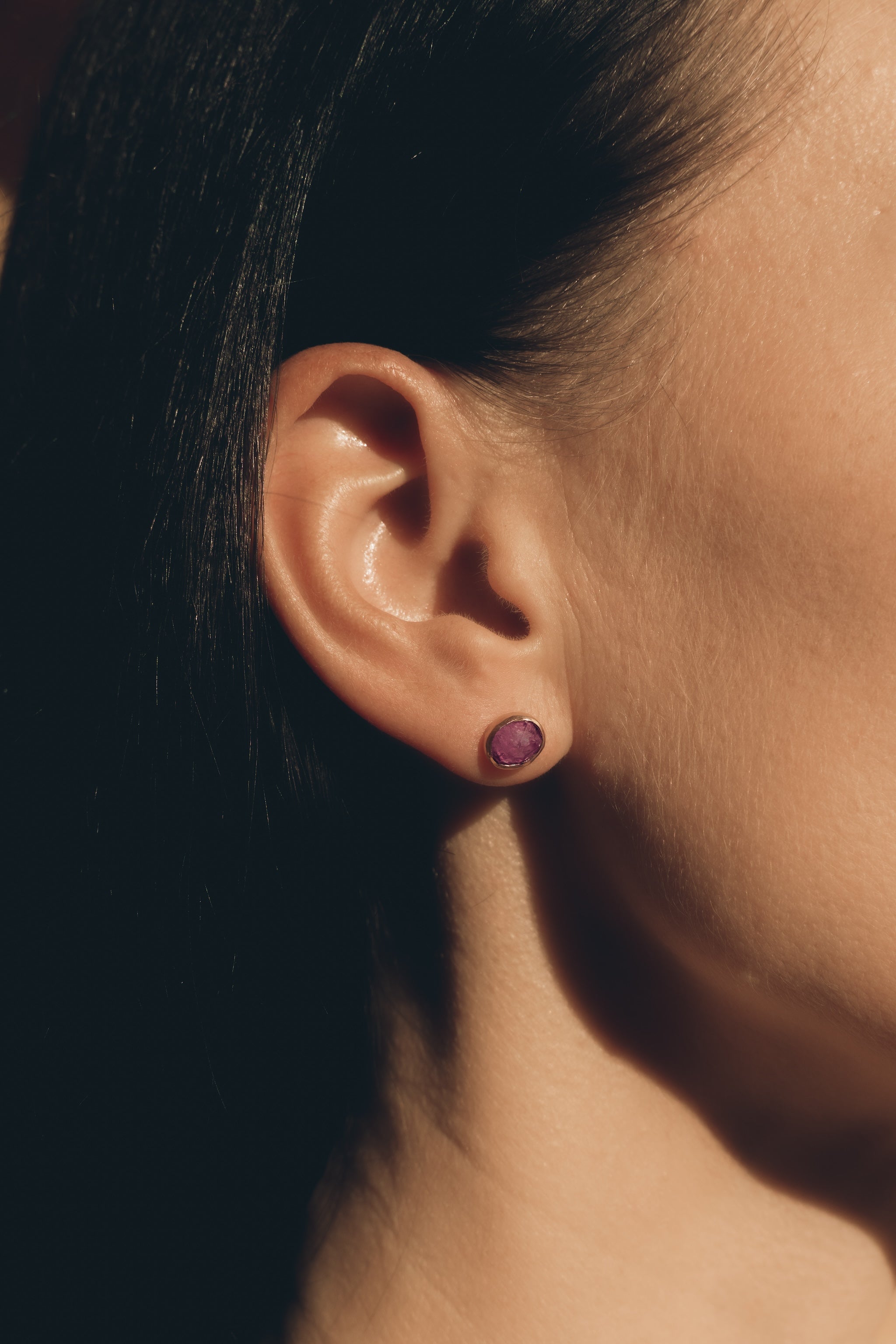 Classic Organic Pink Tourmaline Star Earrings-Y14k