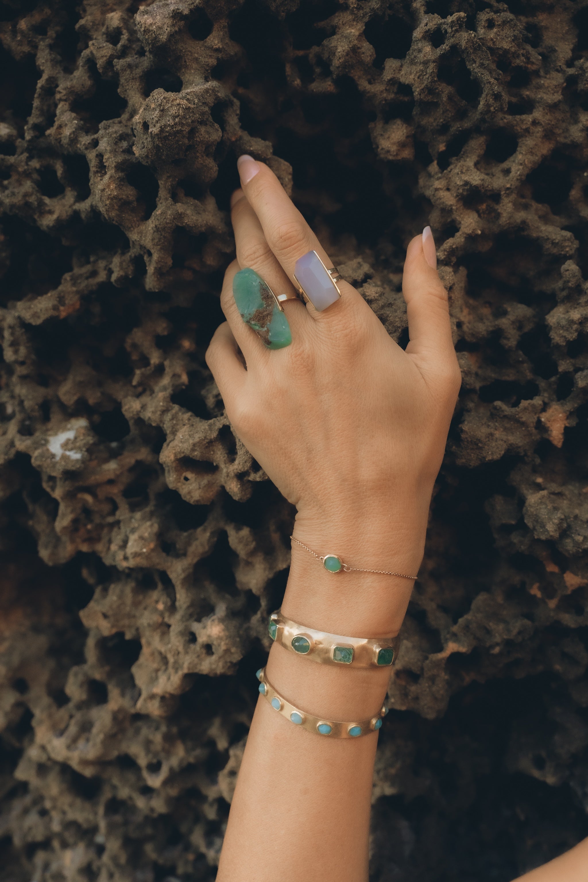 Chrysoprase Star Bracelet - Cut