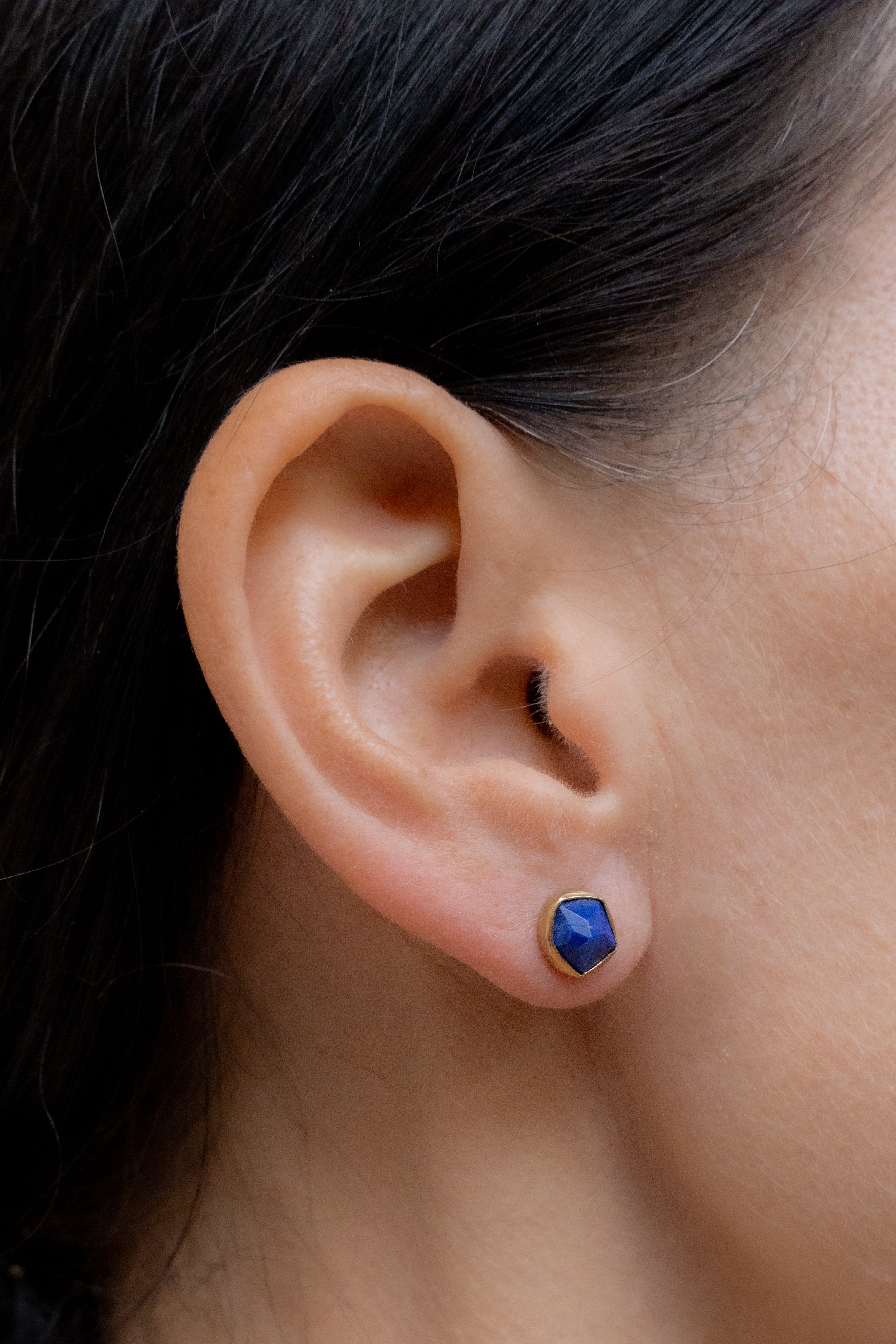 Lapis Lazuli Star Earrings - Cut