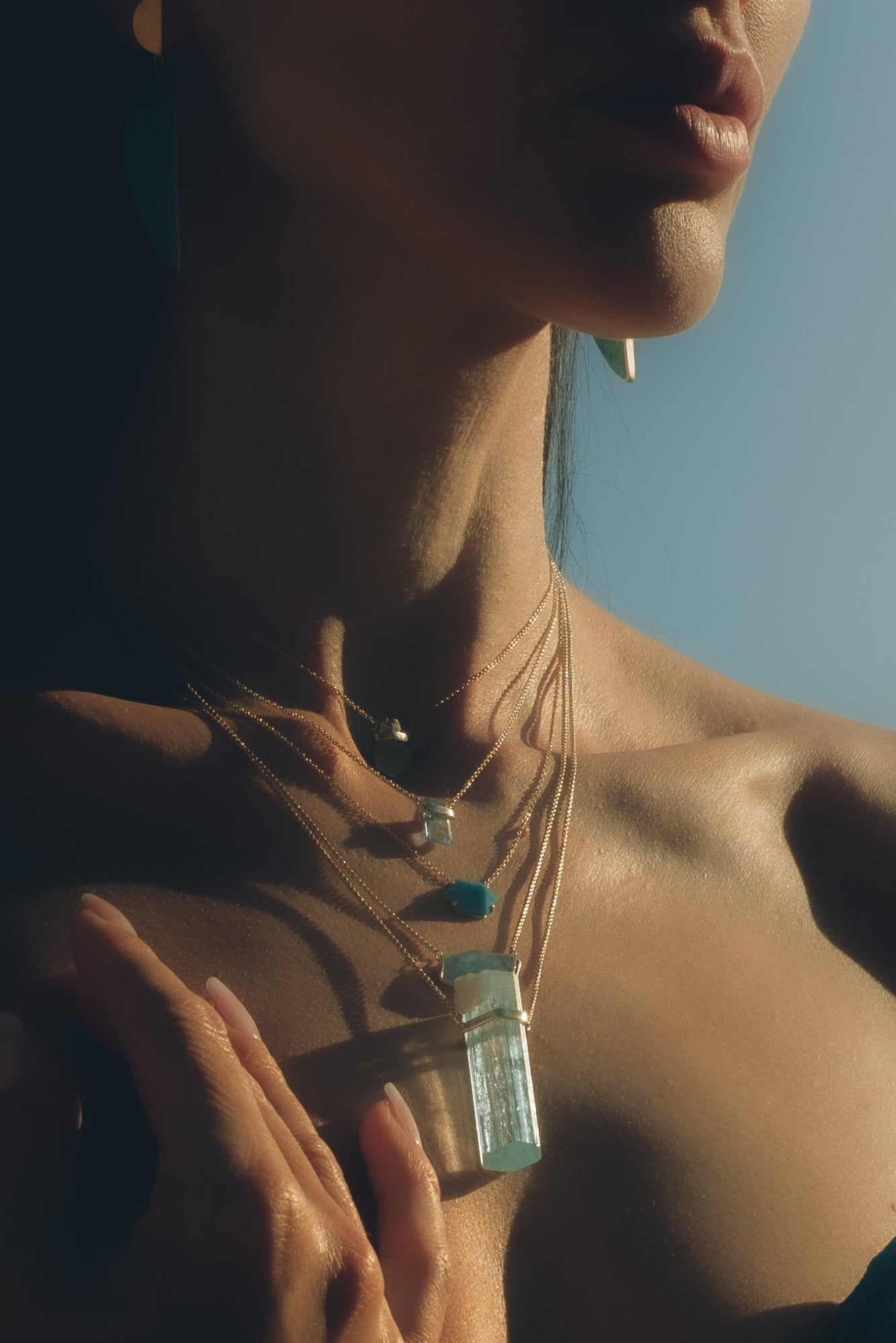 Aquamarine Mini Amulet - Cut