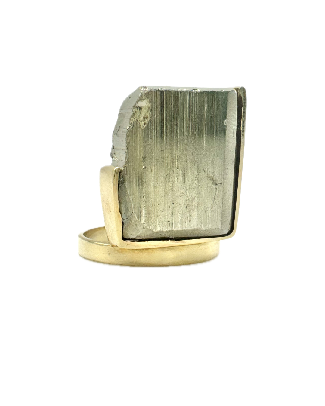 Nomade Raw Pyrite Ring-Y14k