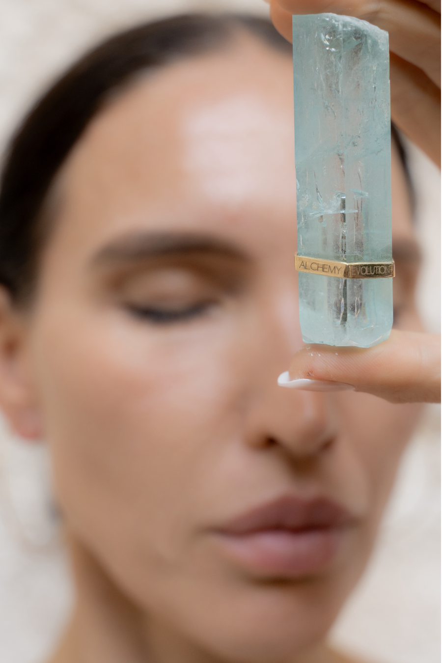 Meditation Raw Aquamarine Single Band -Y14k