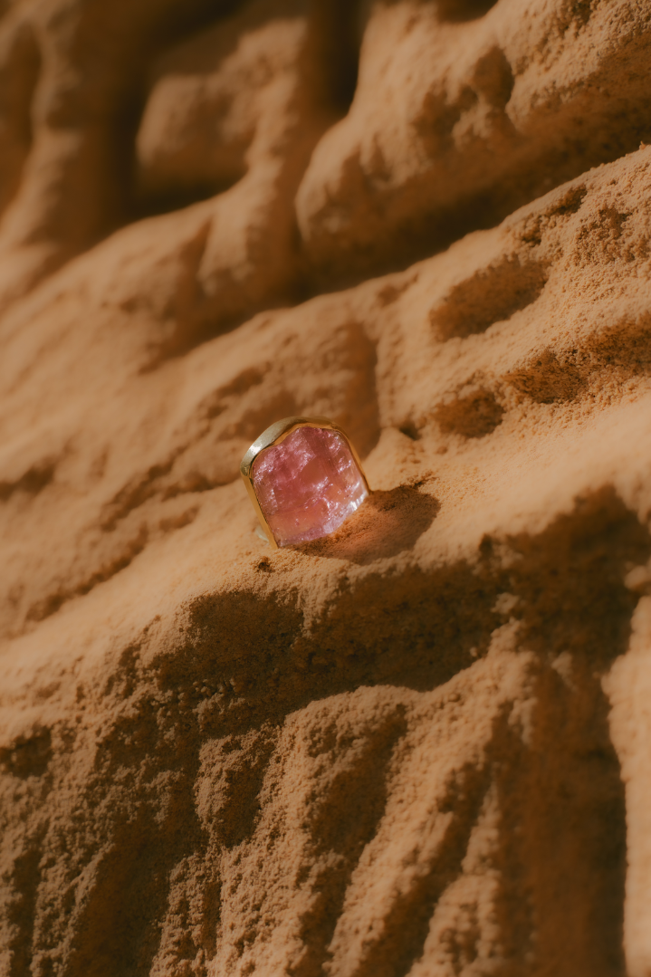 Pink Tourmaline Top Ring - Raw