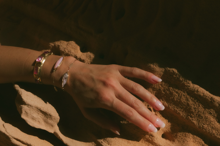 Nectar Cut Pink Tourmaline Star Bracelet-Y18K