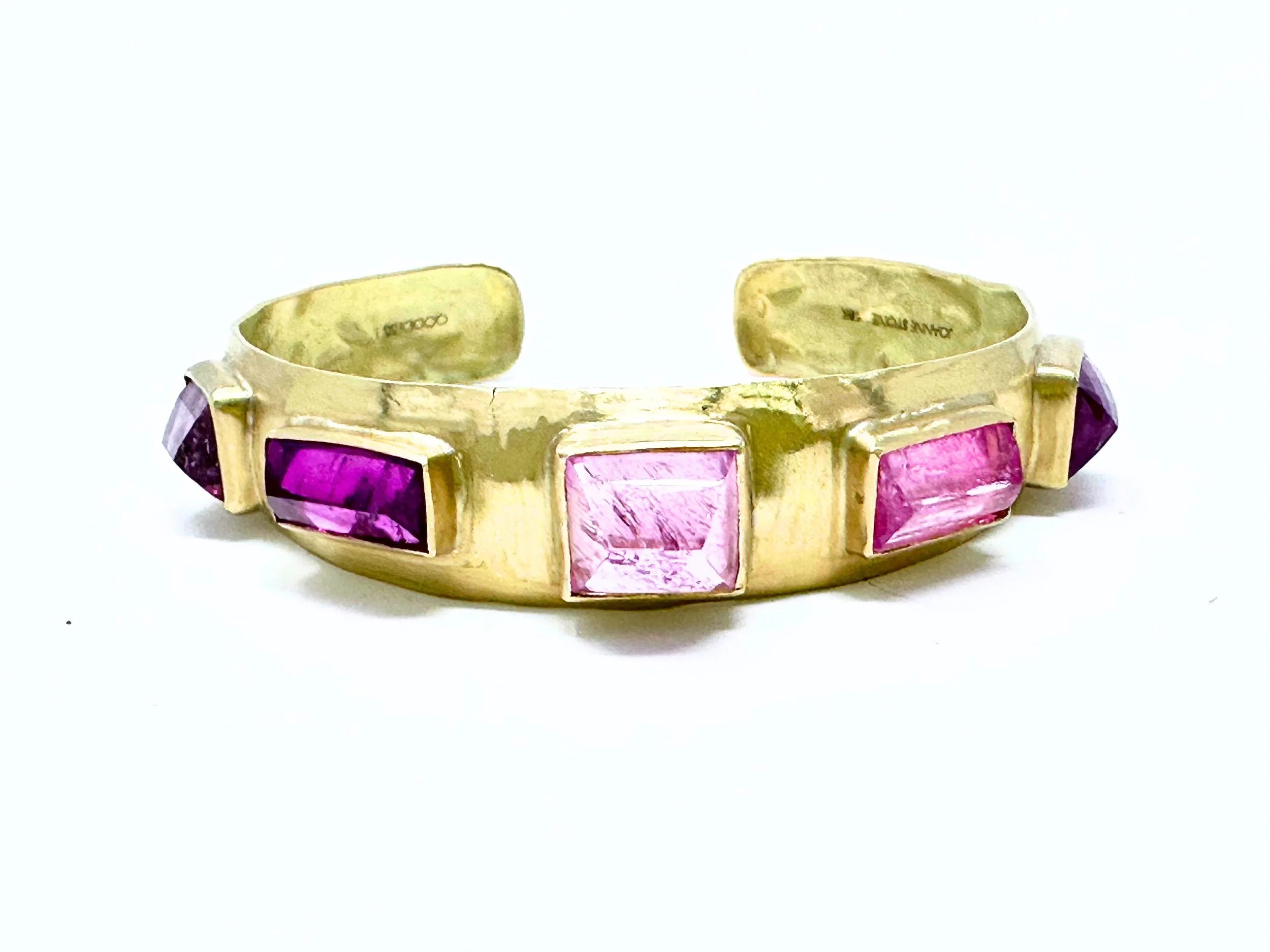 Nectar Cut Pink Tourmaline Star Bracelet-Y18K