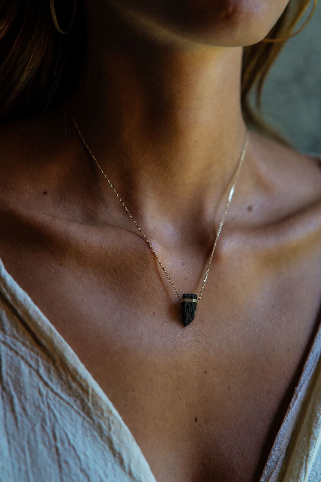 Black Tourmaline Mini Amulet - Raw