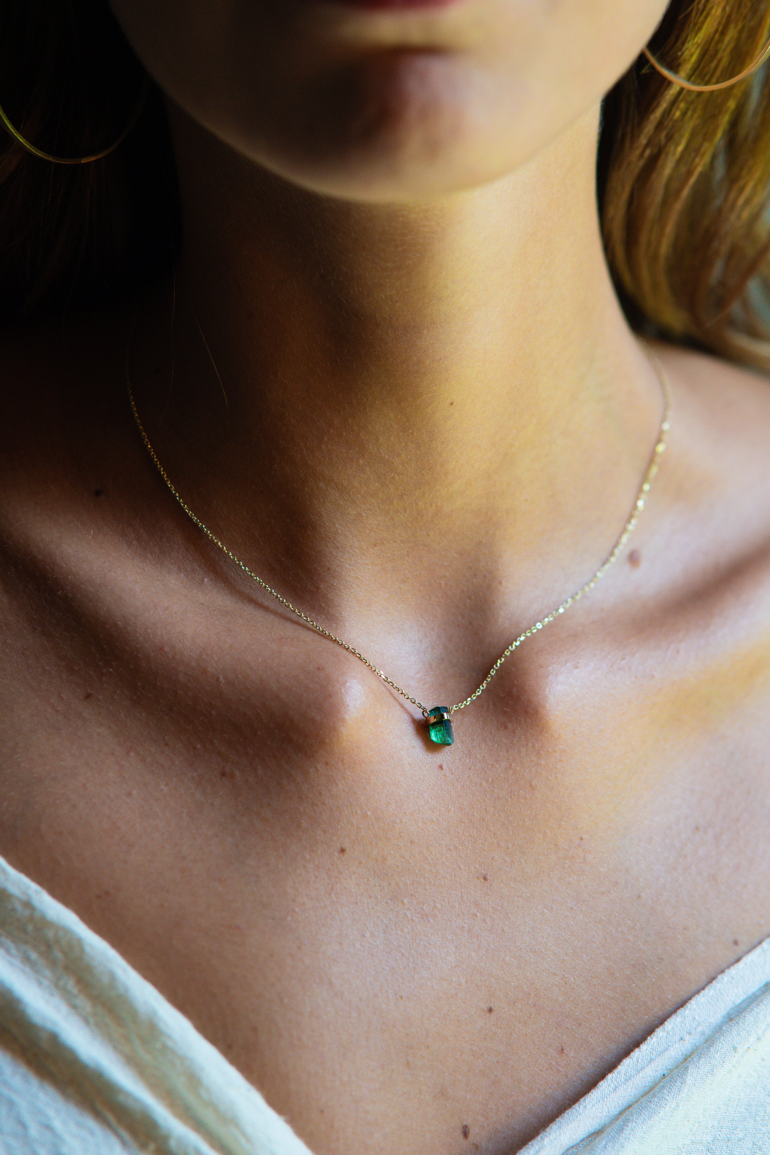 Green Tourmaline Mini Amulet - Raw