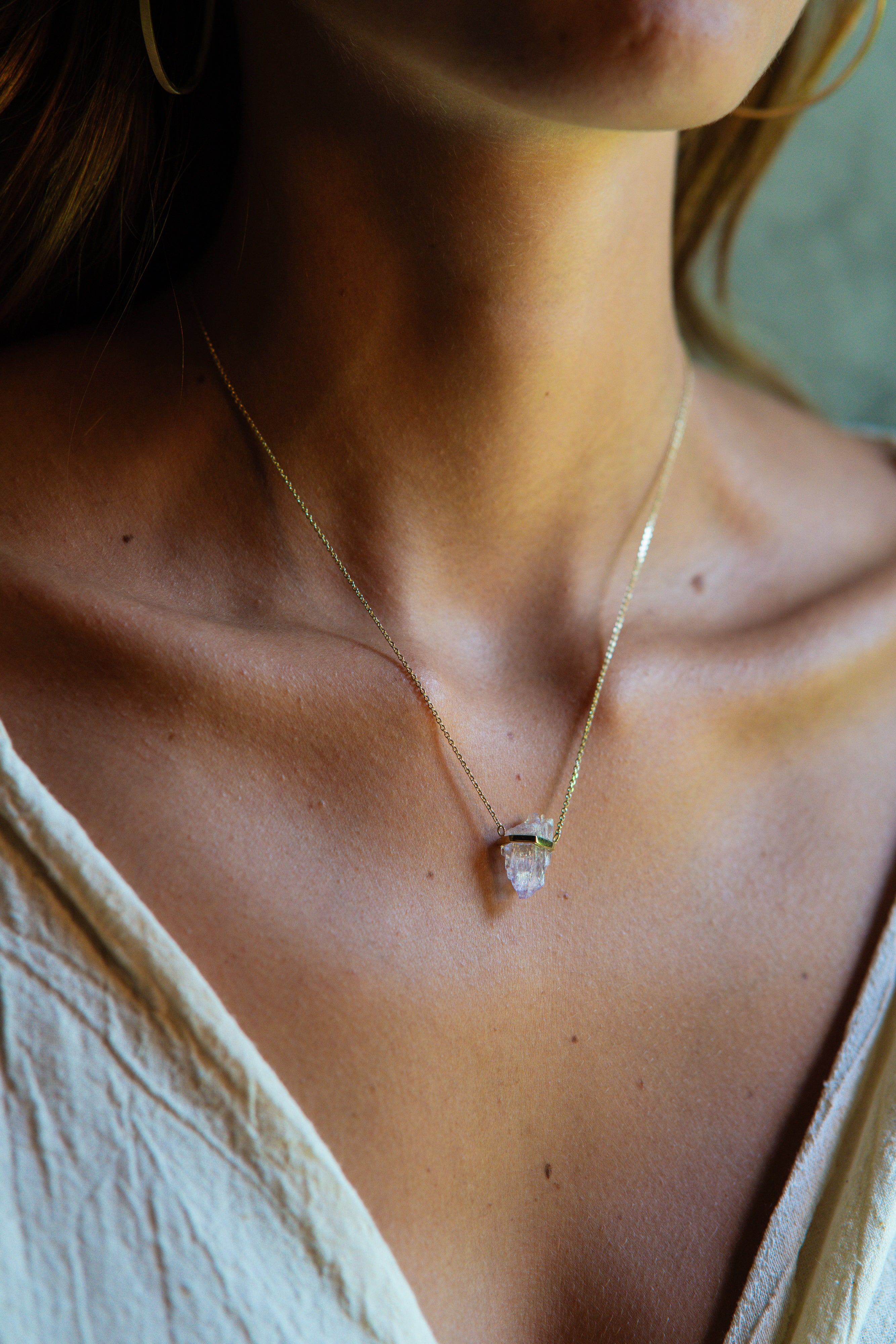 Kunzite Mini Amulet - Raw