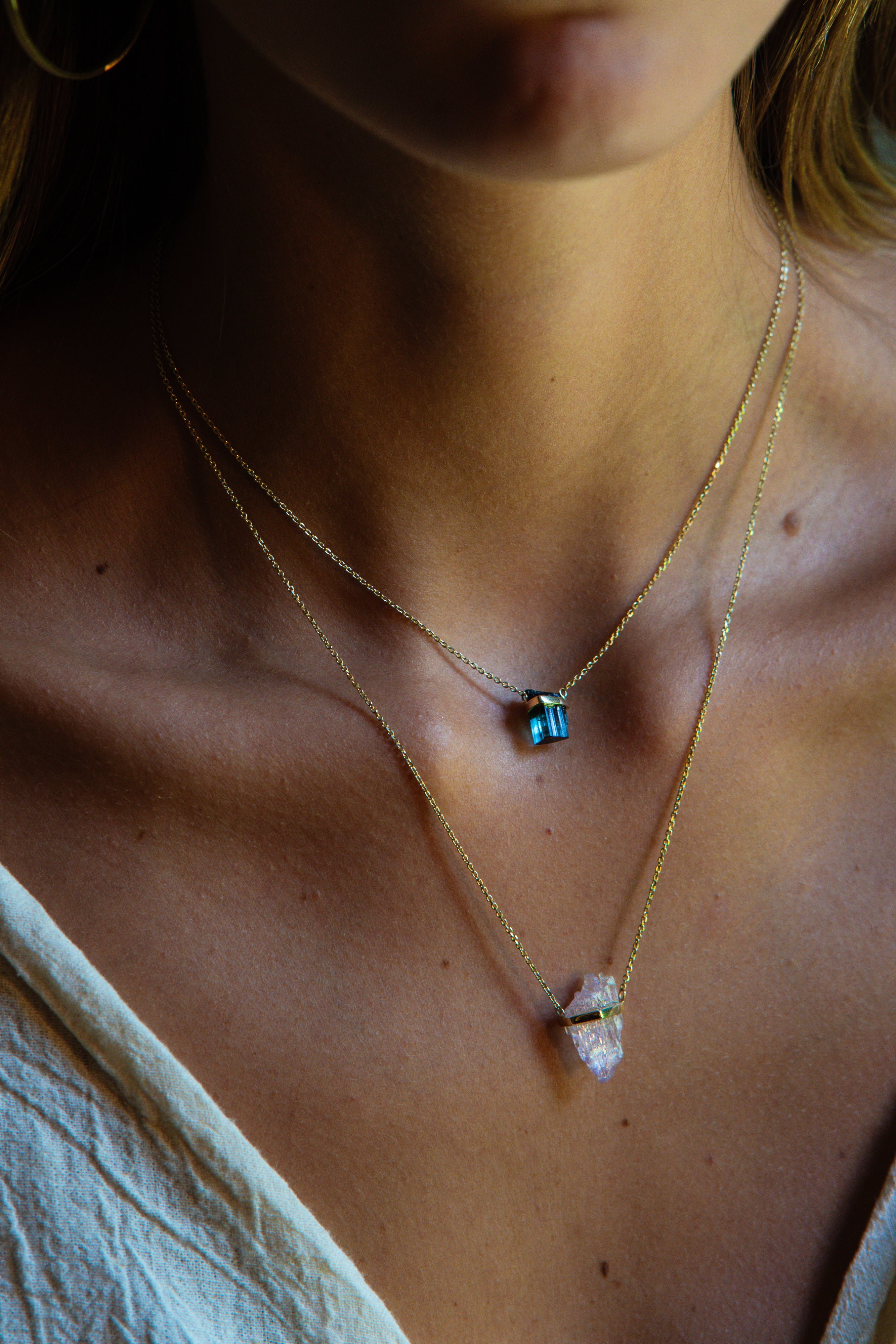 Green Tourmaline Mini Amulet - Raw