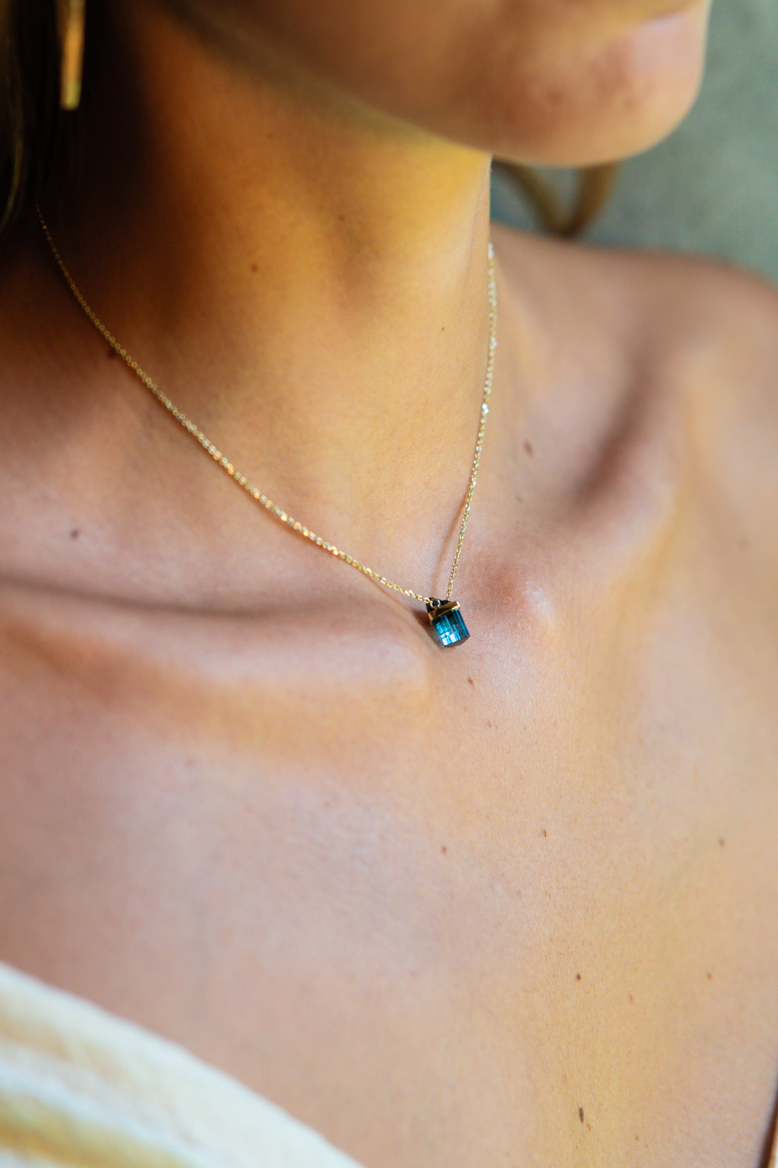 Green Tourmaline Mini Amulet - Raw