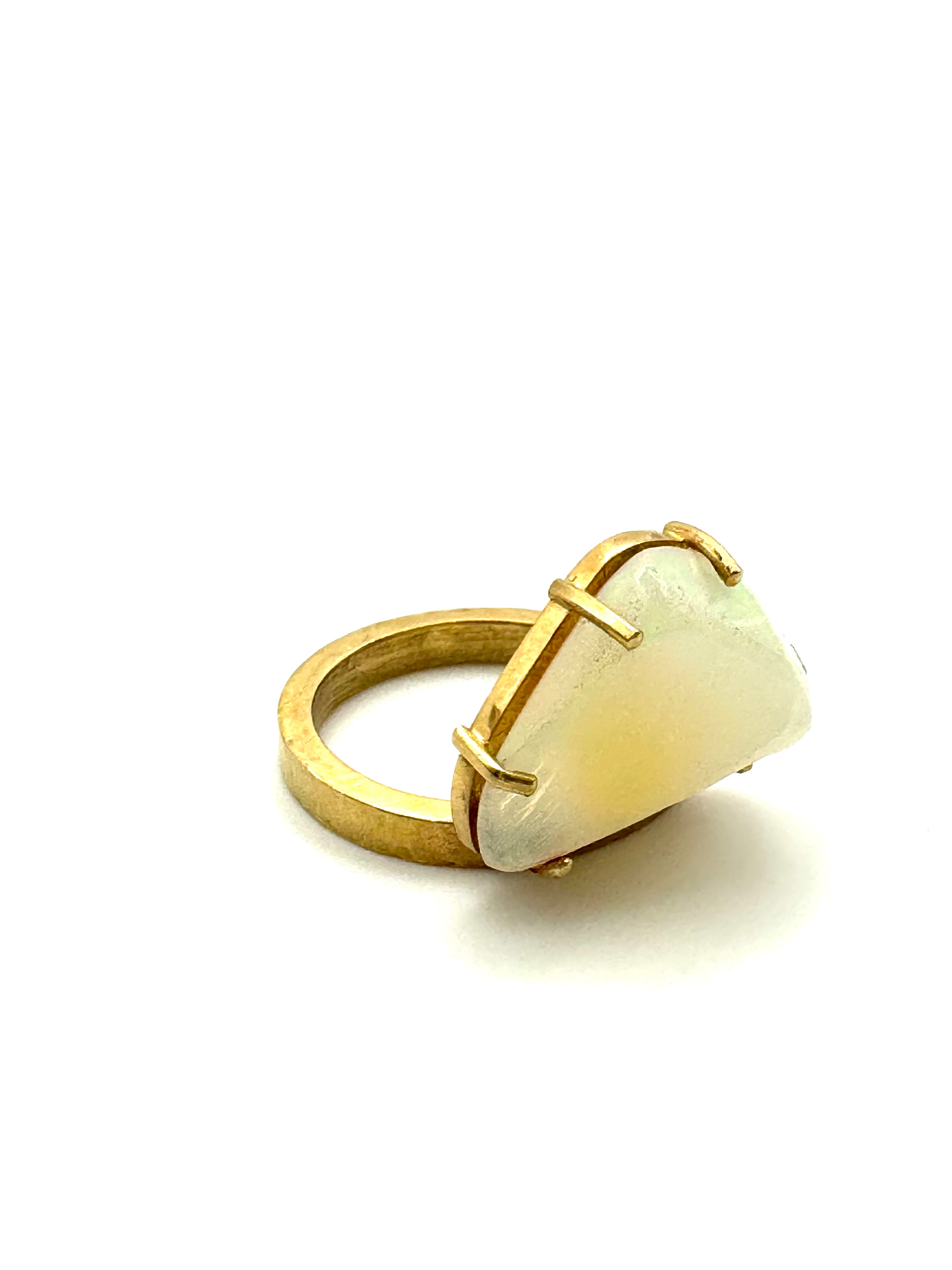Nectar Organic White Opal Liu Ring-Y18k