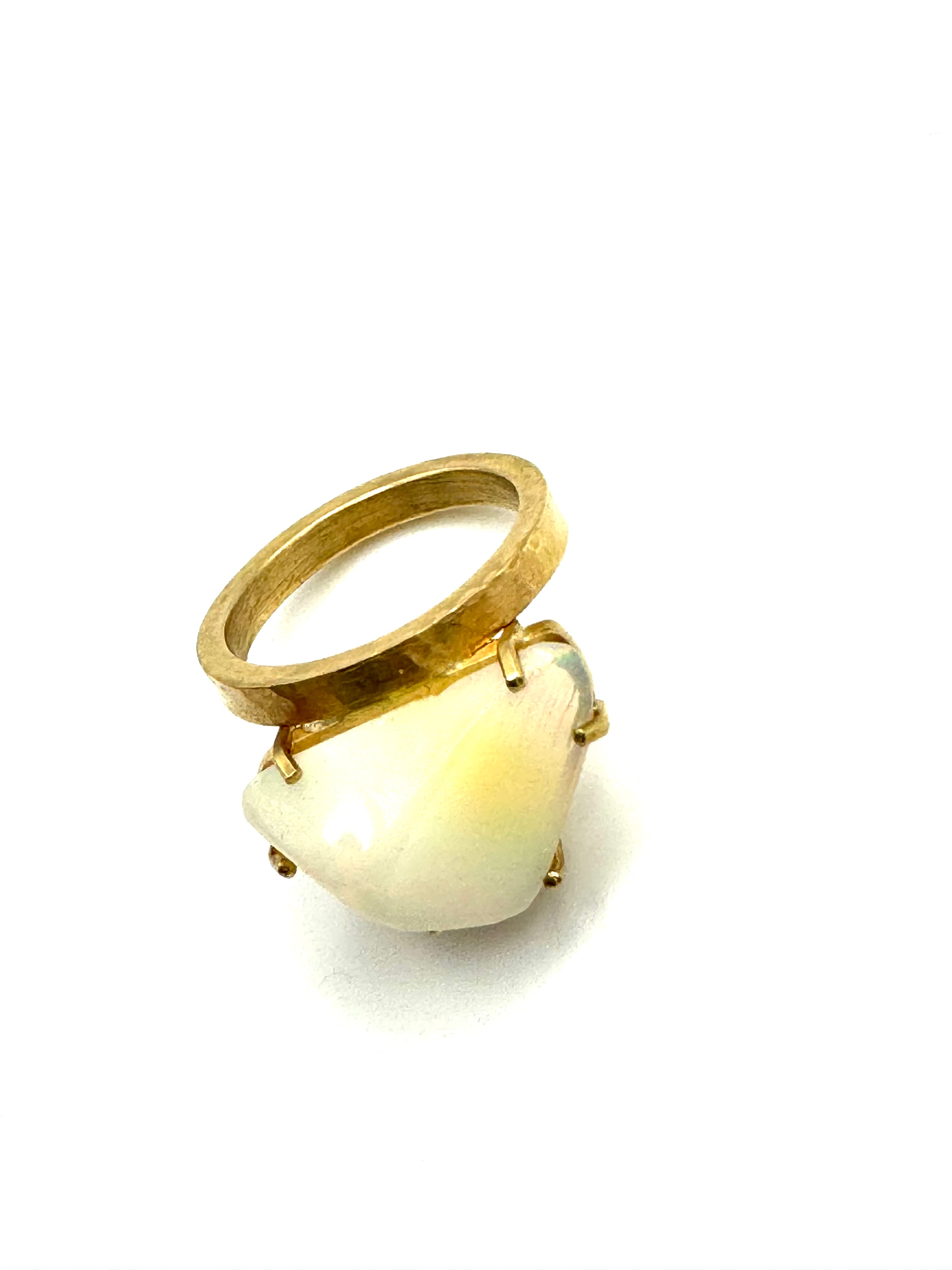 Nectar Organic White Opal Liu Ring-Y18k