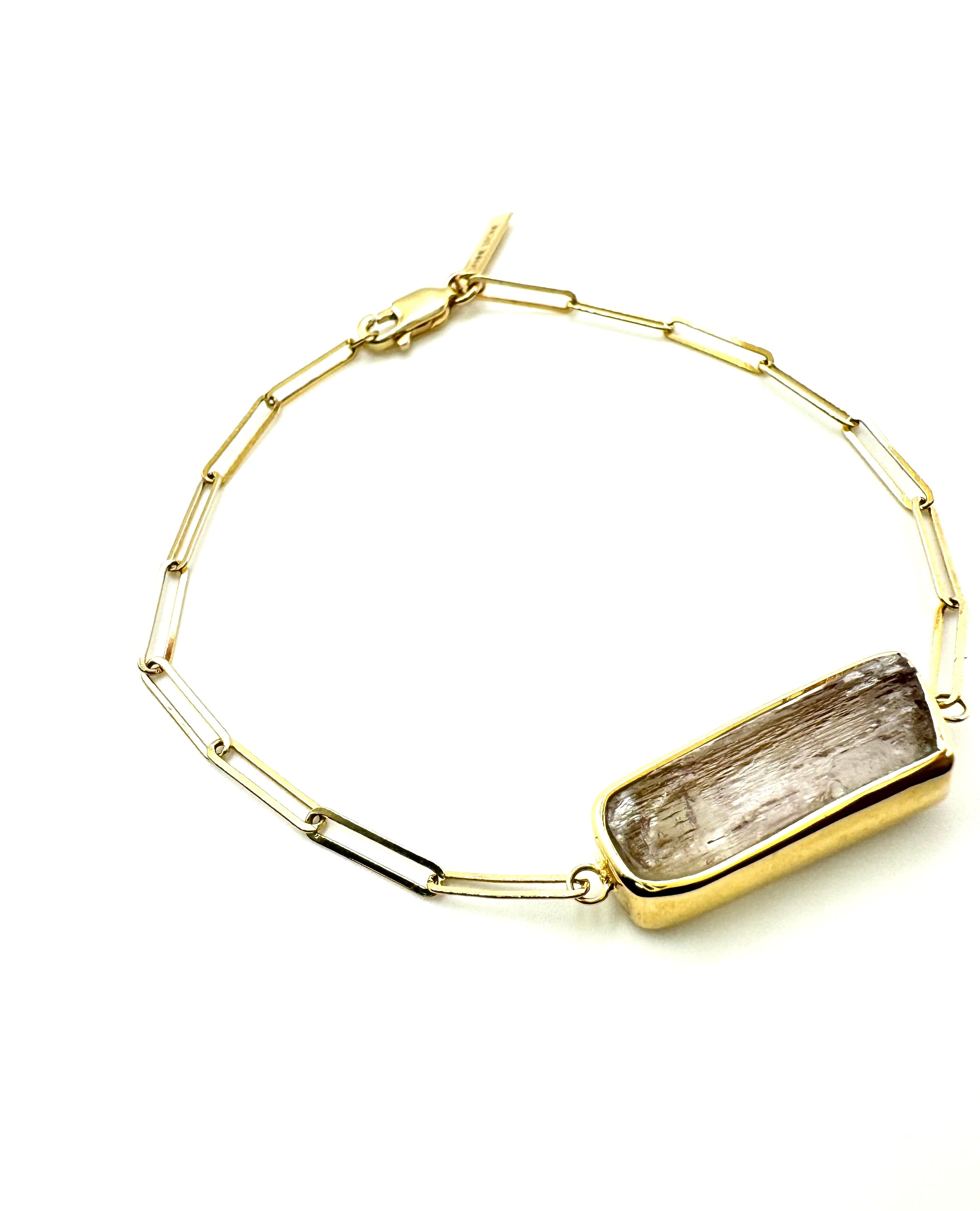 Cloud Raw Kunzite Bracelet-Y14k
