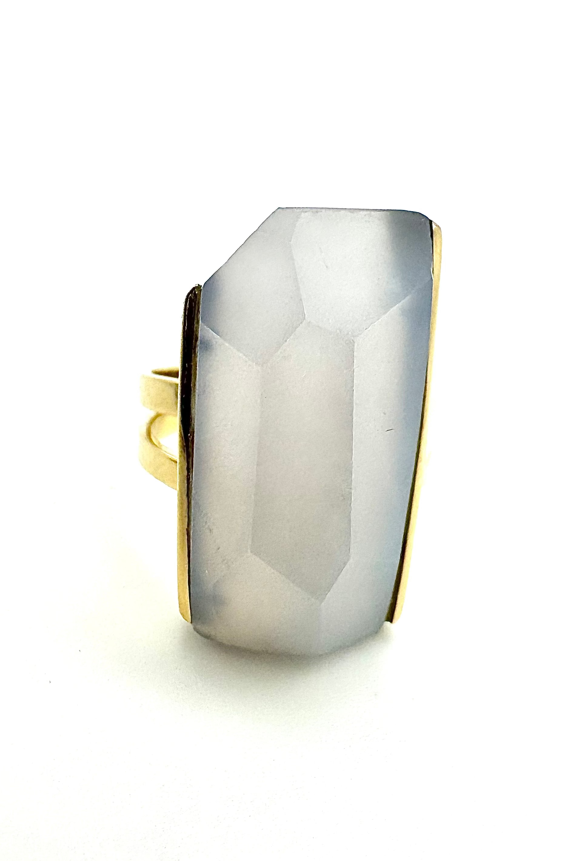 Chalcedony Double Ring - Cut