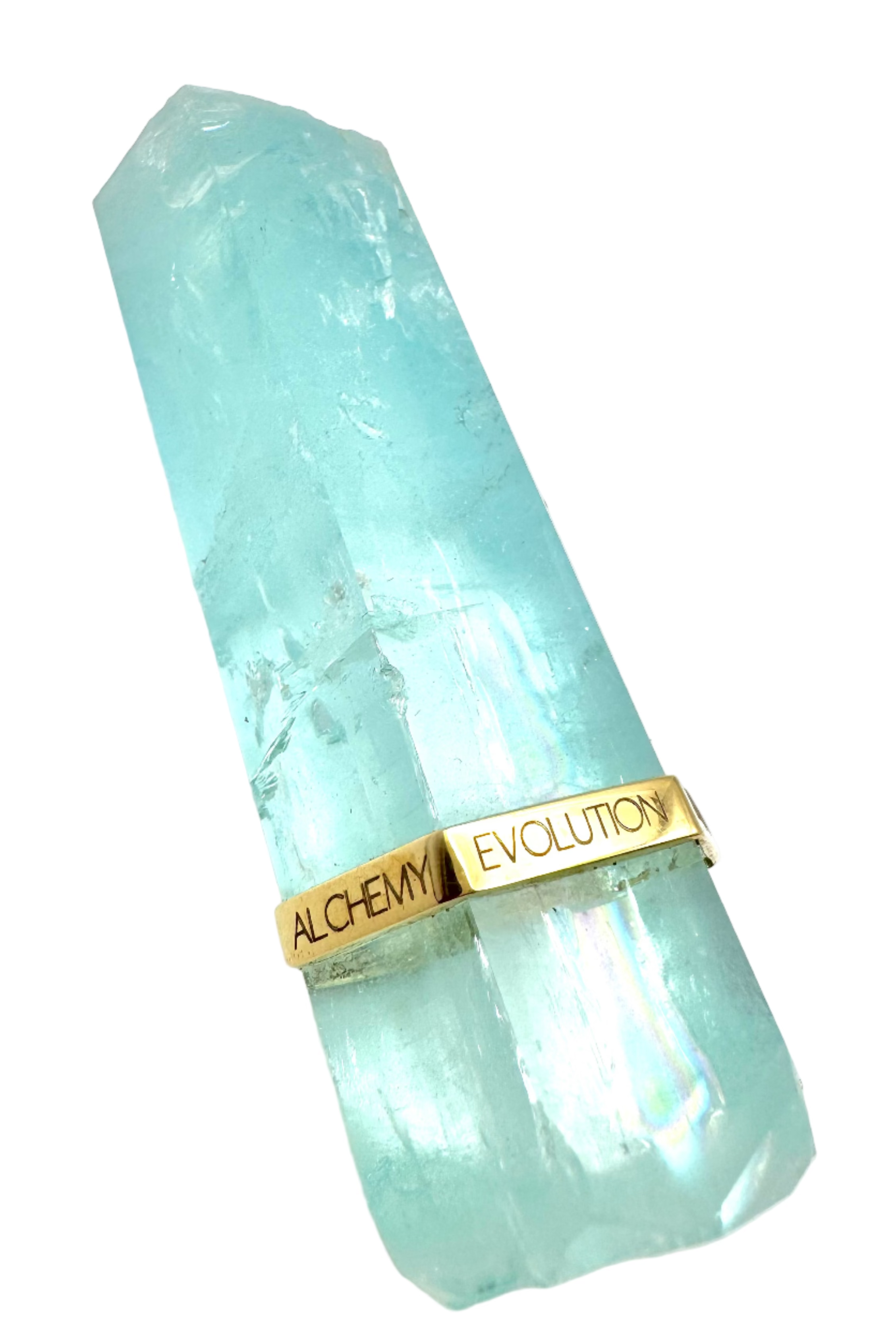Meditation Raw Aquamarine Single Band -Y14k