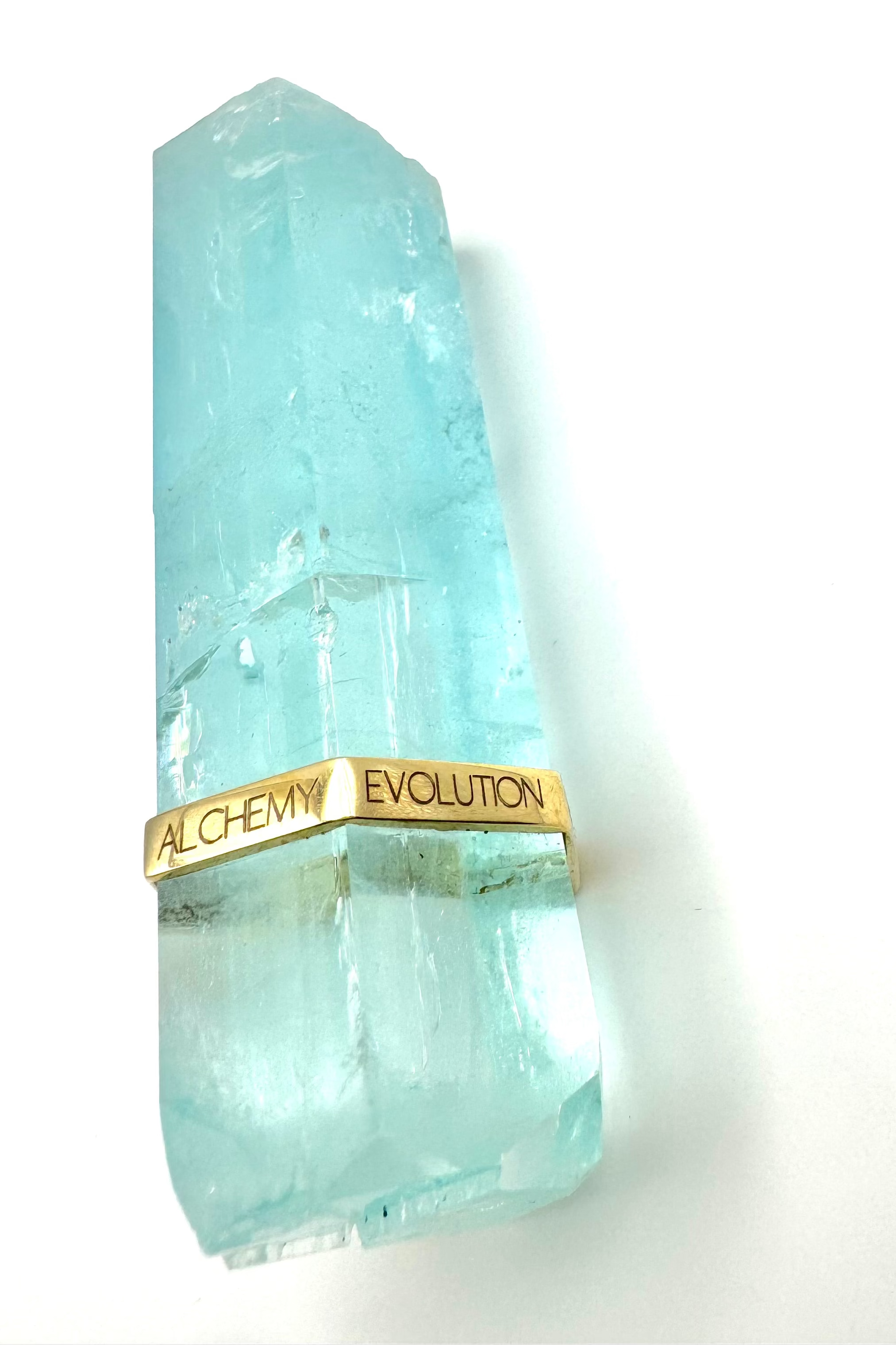 Meditation Raw Aquamarine Single Band -Y14k