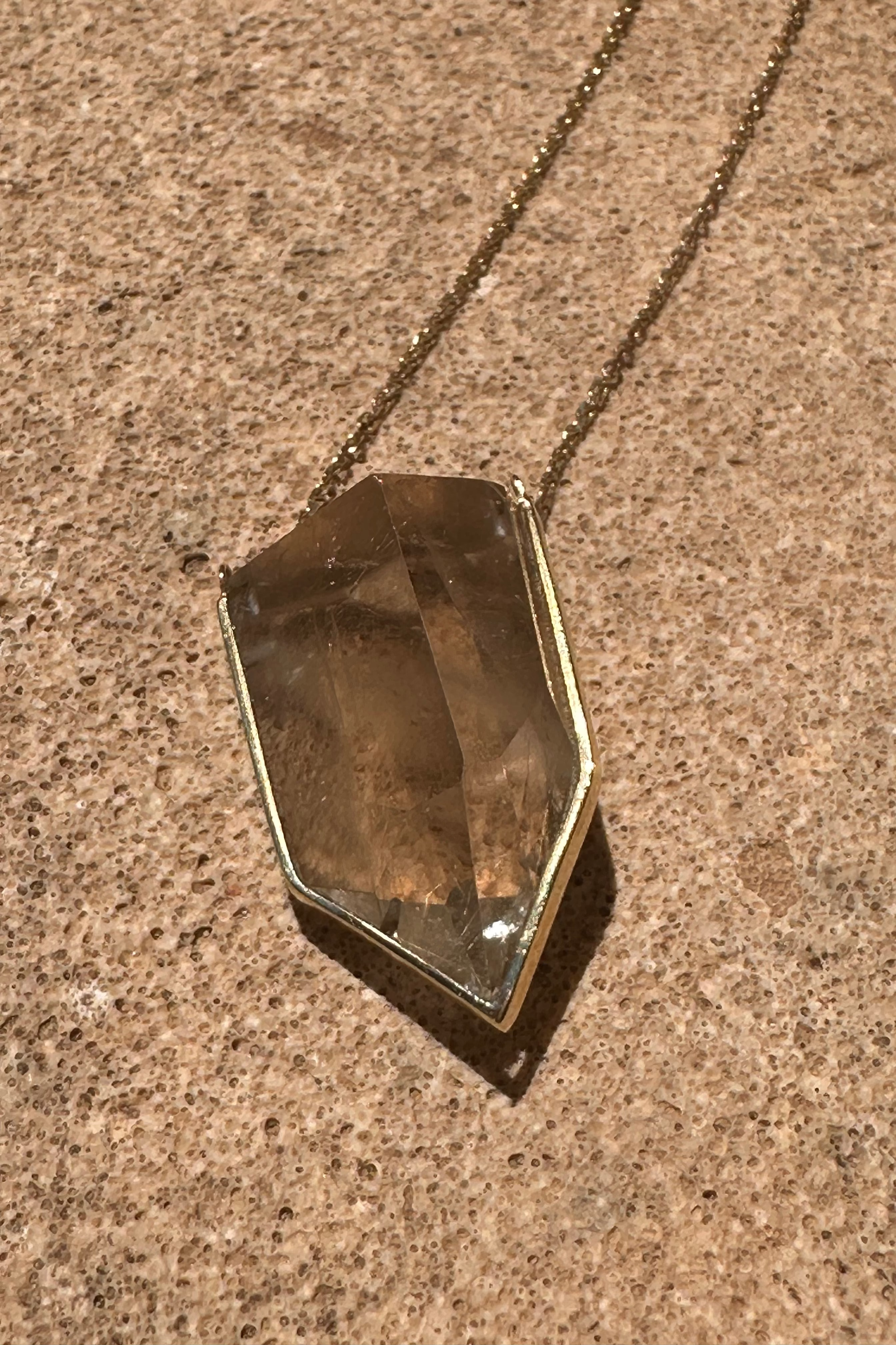 Rutilated Quartz Compas Amulet - Raw