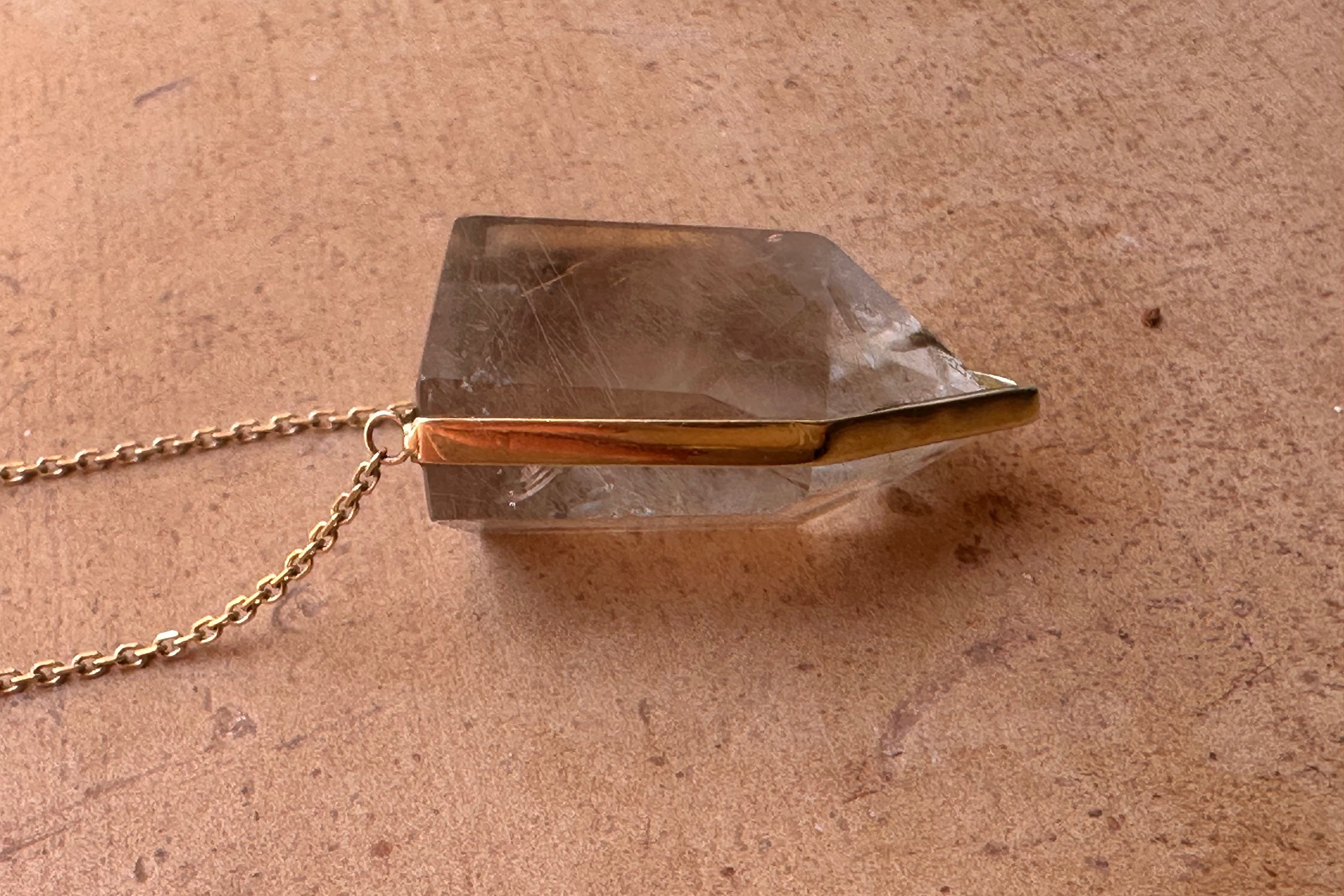 Rutilated Quartz Compas Amulet - Raw