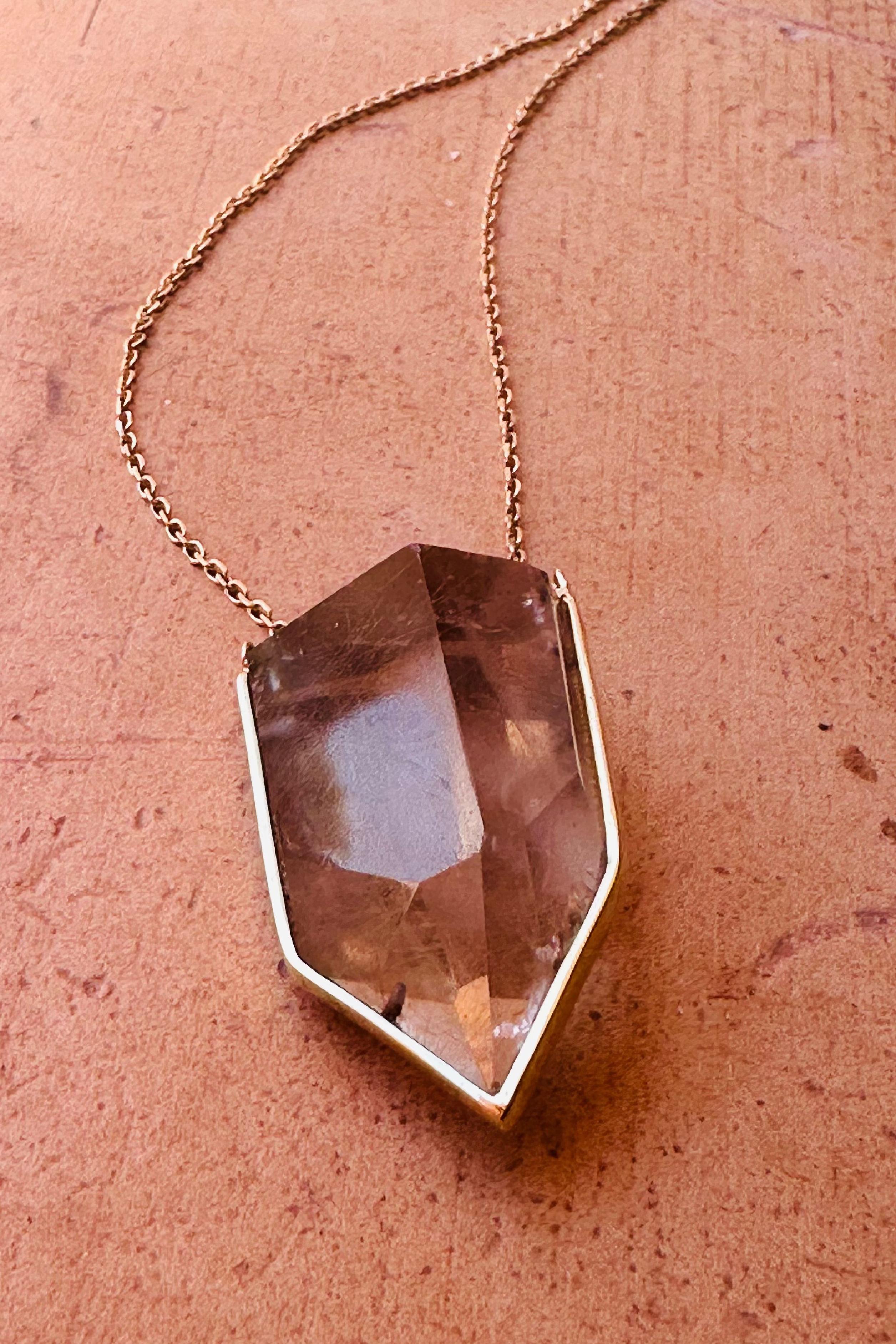 Rutilated Quartz Compas Amulet - Raw