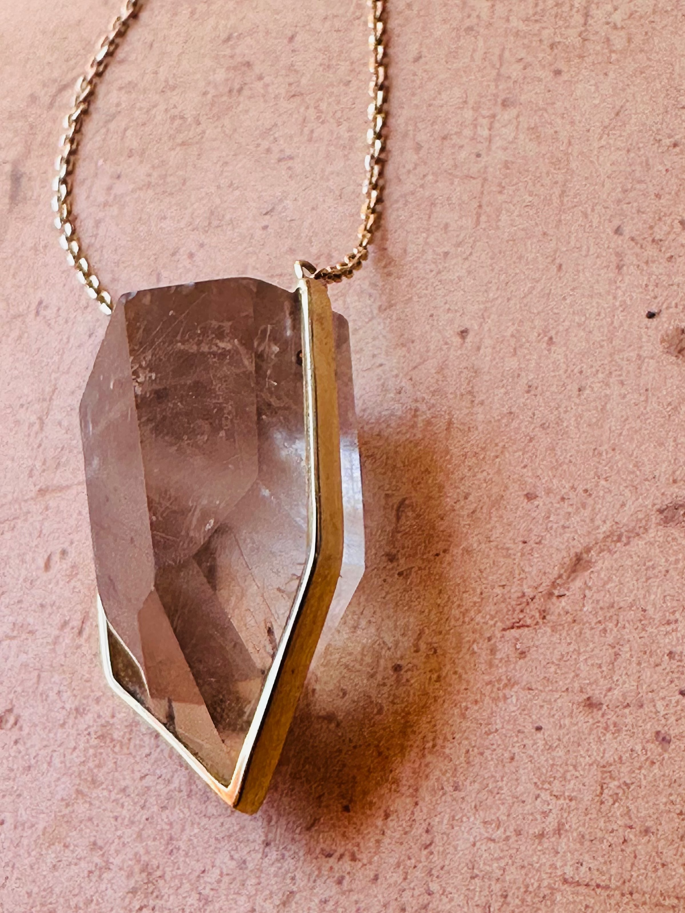 Rutilated Quartz Compas Amulet - Raw
