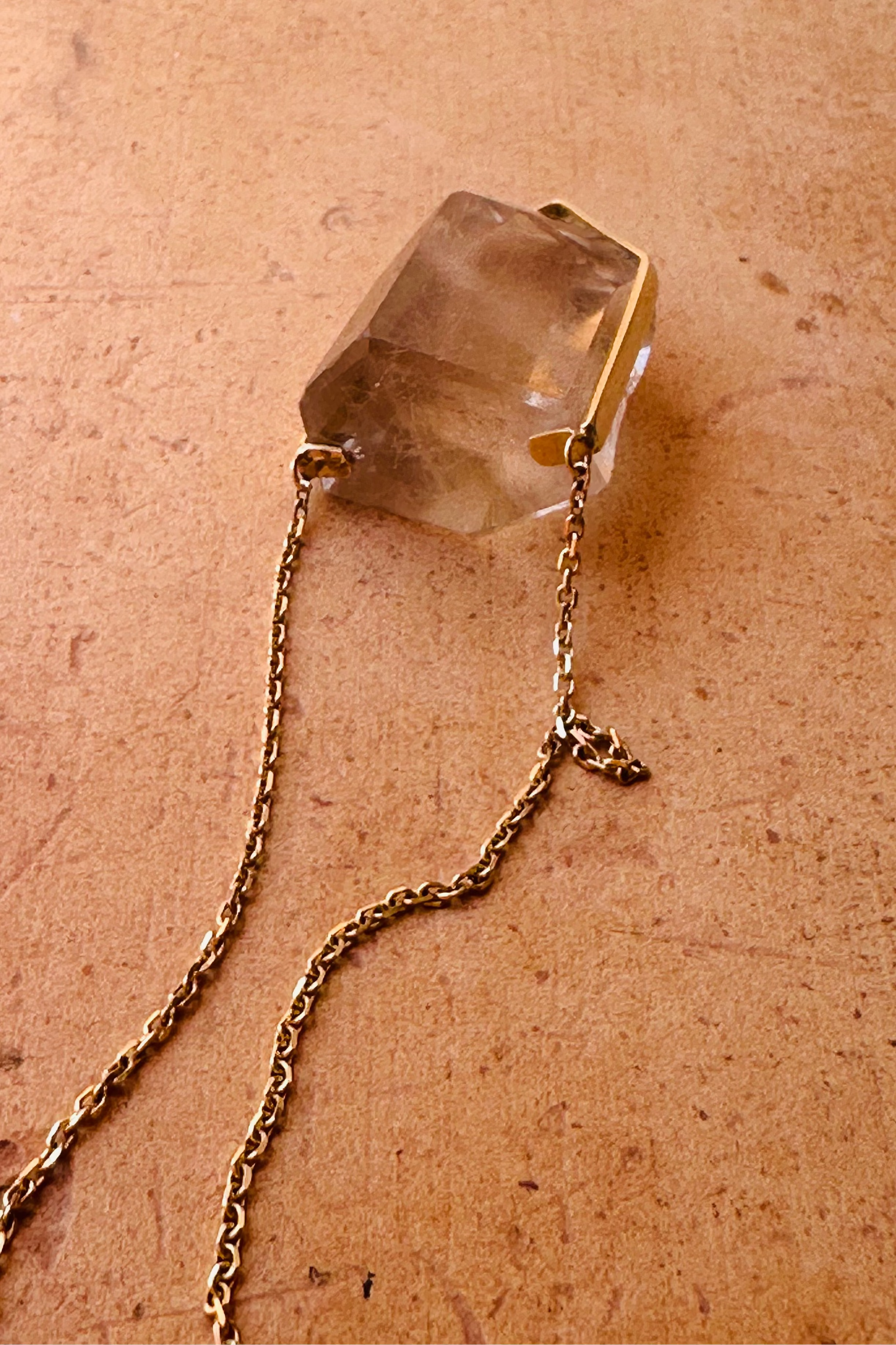Rutilated Quartz Compas Amulet - Raw