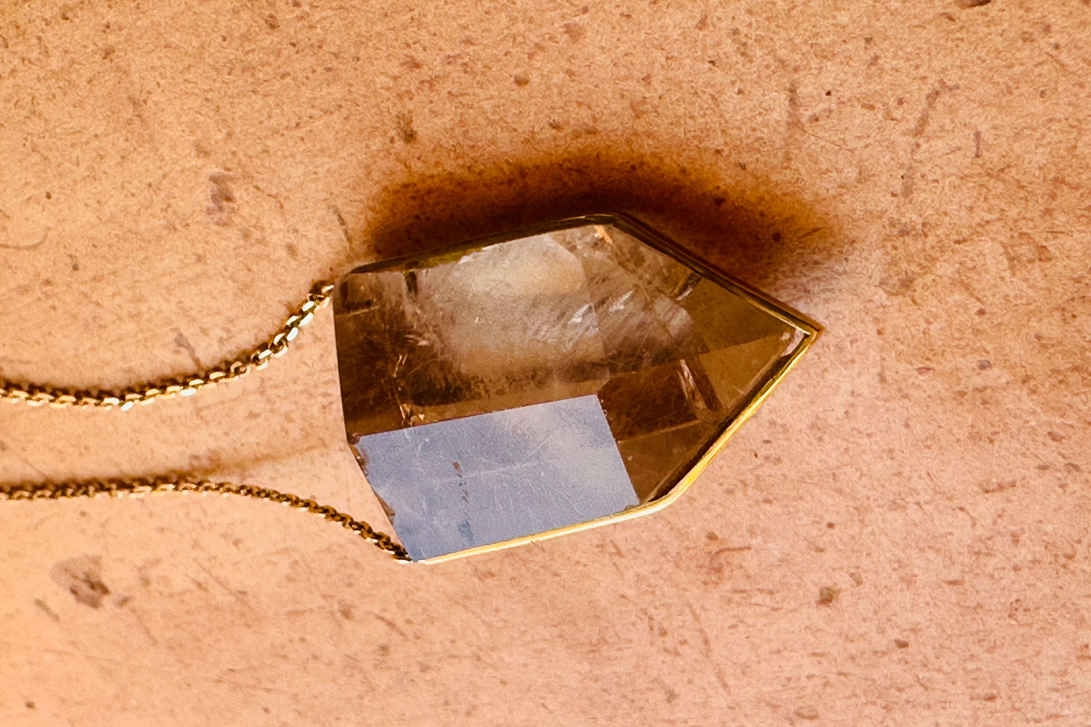 Rutilated Quartz Compas Amulet - Raw